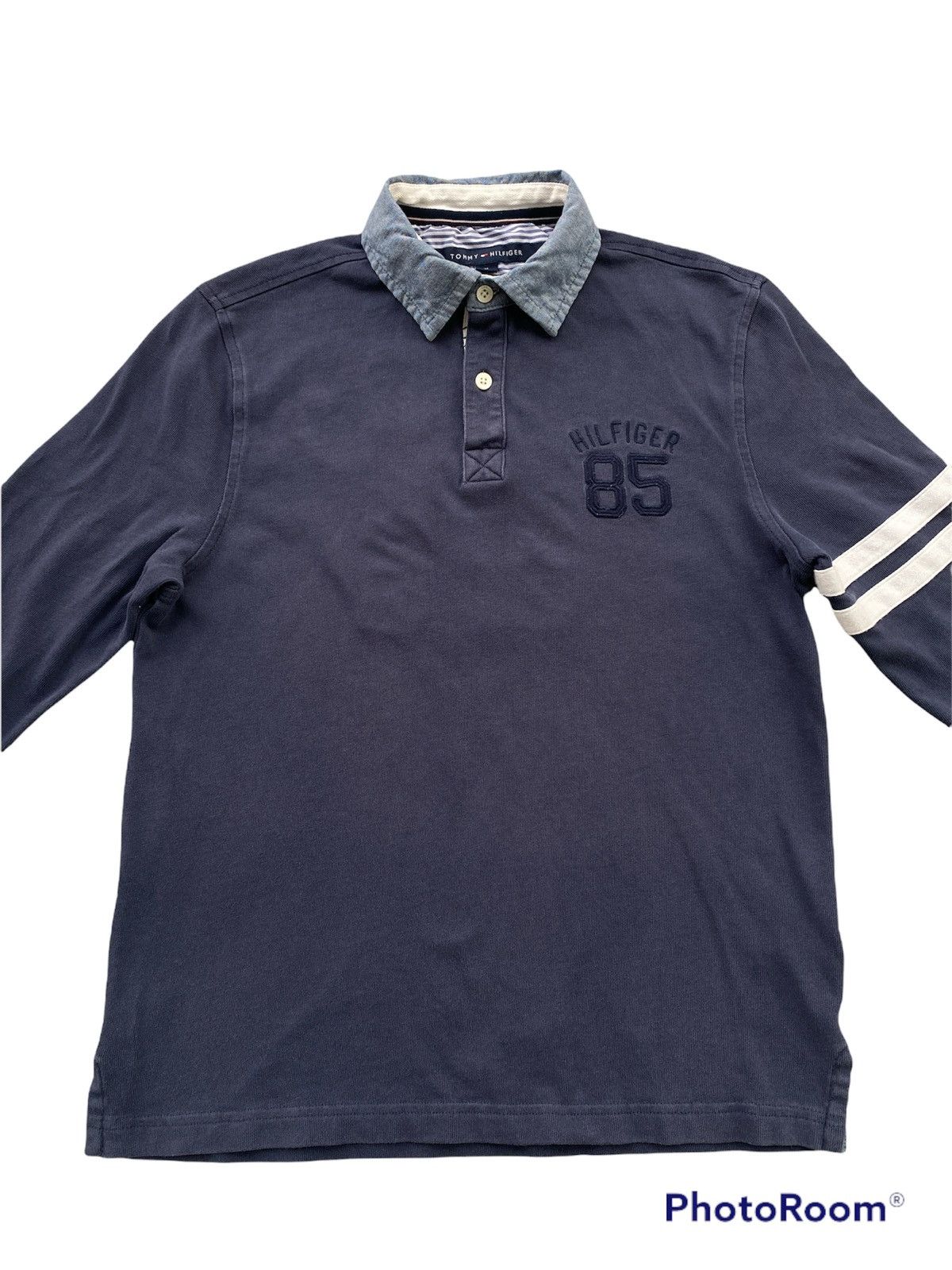 Tommy Hilfiger × Vintage Tommy Hilfiger Long Sleeve Polo Rugby Size US M / EU 48-50 / 2 - 2 Thumbnail