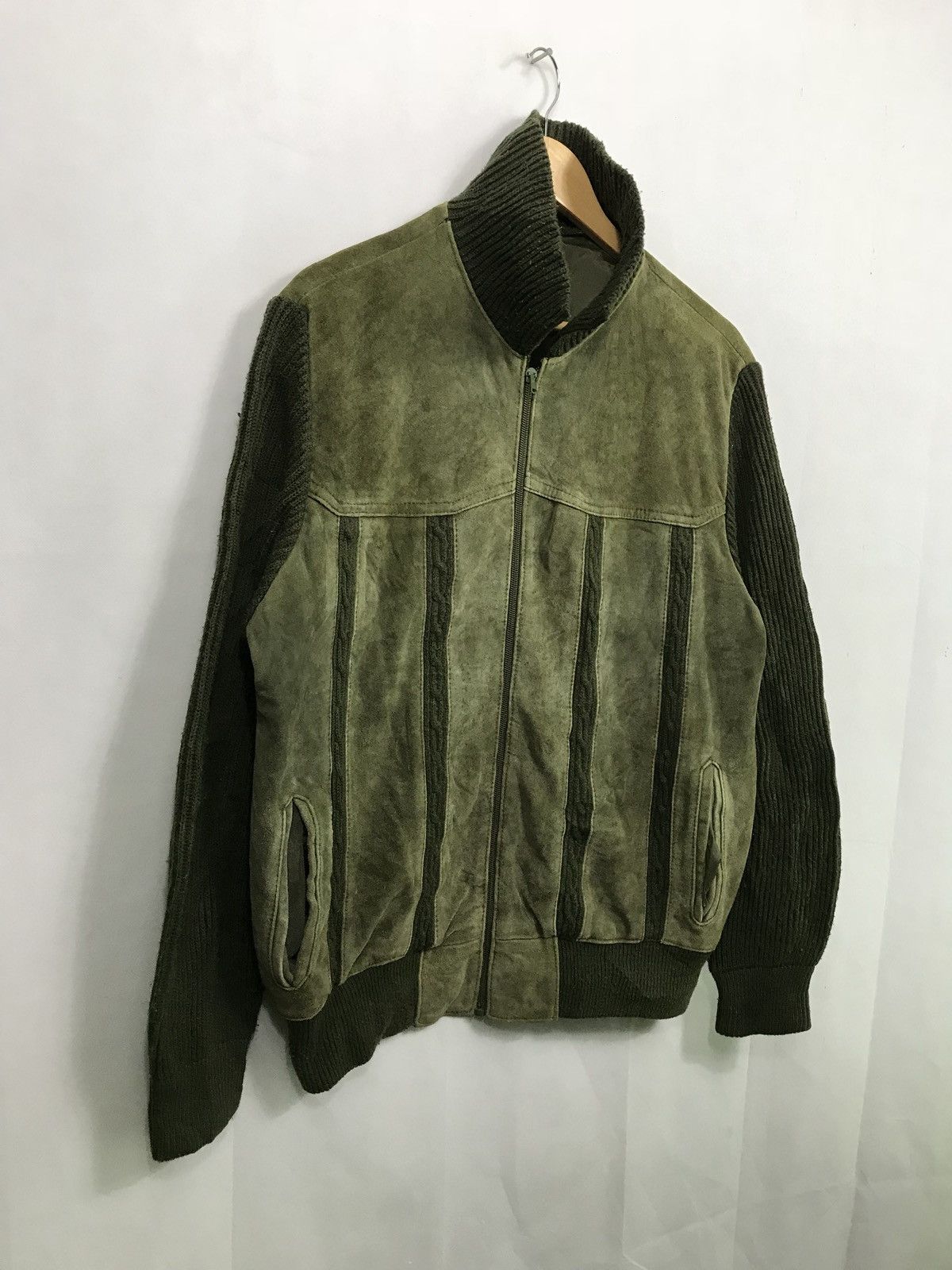 C&A 🔥FINAL DROP🔥VINTAGE C&A COWHIDE SUEDE LEATHER HALF KNIT Size US L / EU 52-54 / 3 - 3 Thumbnail