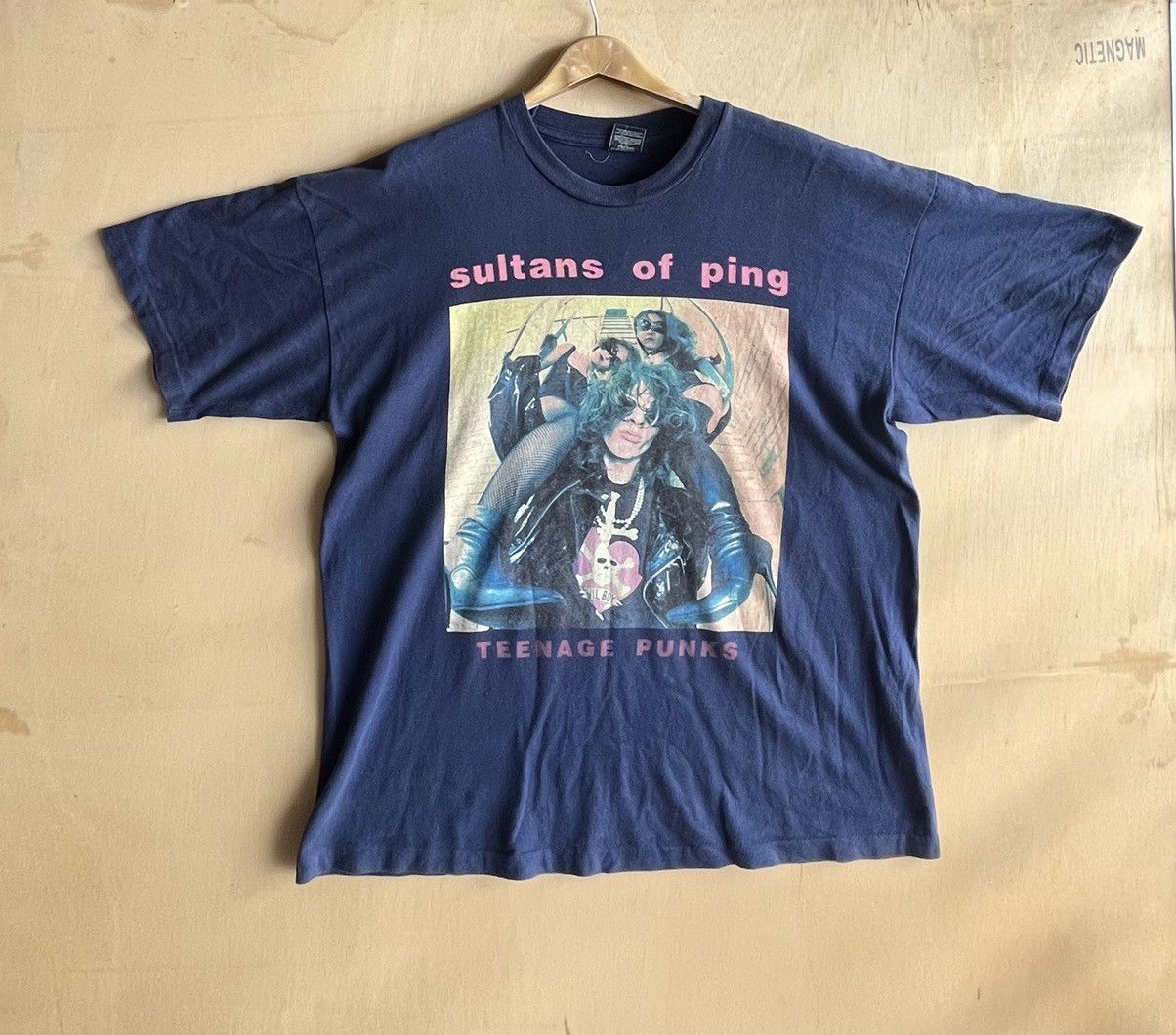 image of Band Tees x Made In USA Sultans Of Ping Ft95 in Navy, Men's (Size XL)