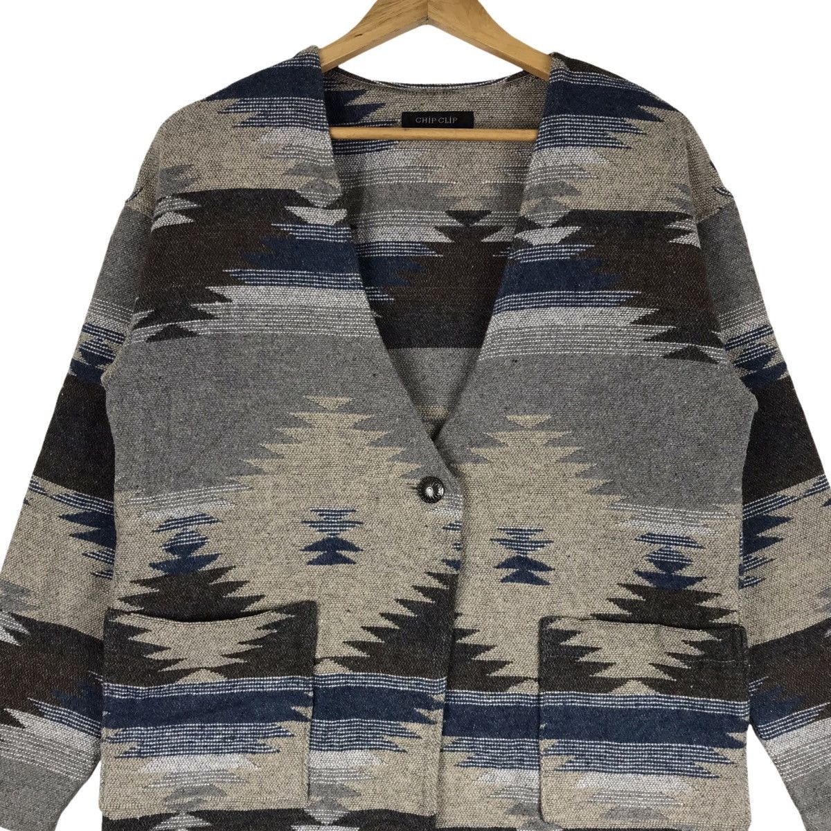 Japanese Brand × Native CHIP CLIP Aztec Native Navajo Stripe Cardigan Parka Jacket Size US L / EU 52-54 / 3 - 2 Thumbnail
