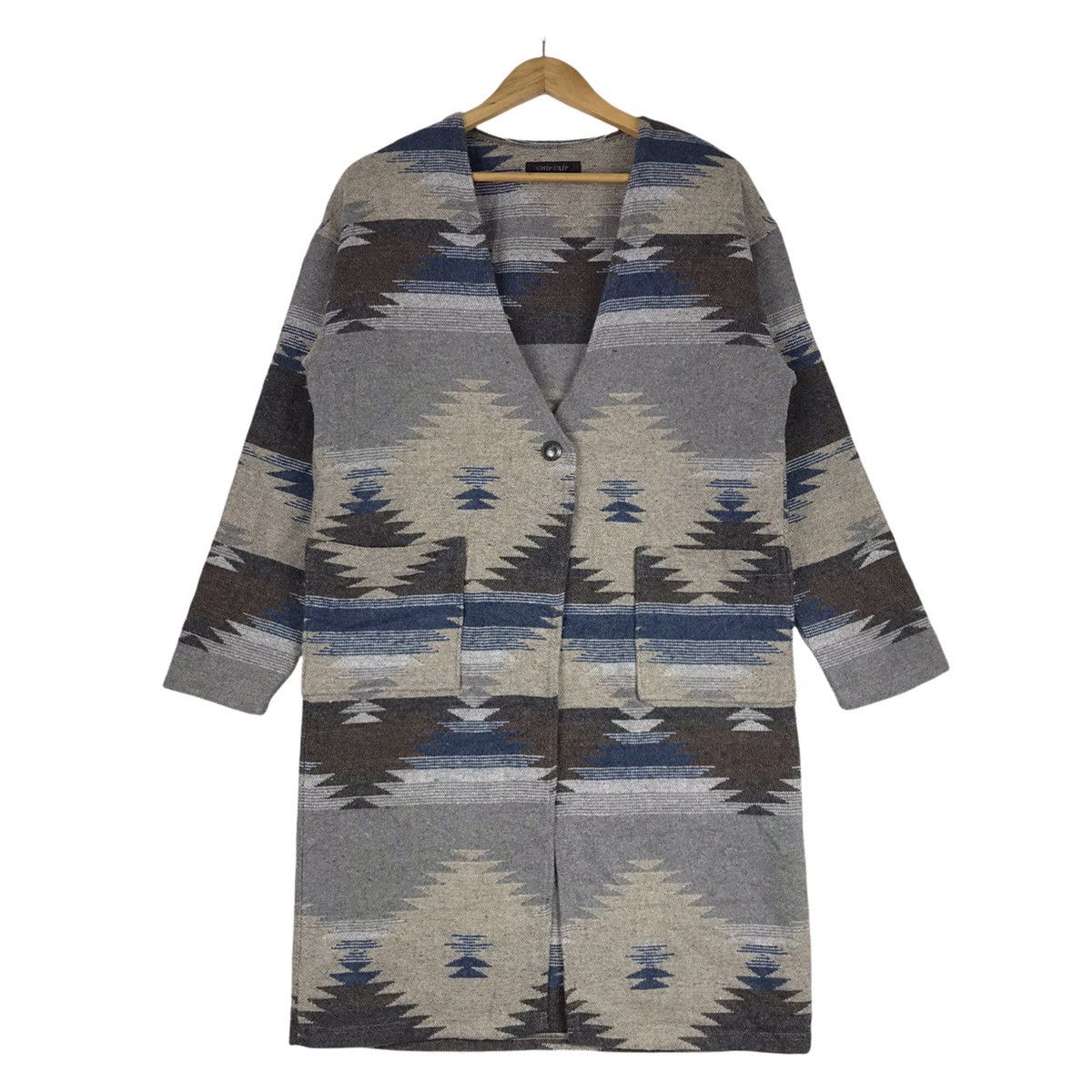 Japanese Brand × Native CHIP CLIP Aztec Native Navajo Stripe Cardigan Parka Jacket Size US L / EU 52-54 / 3 - 1 Thumbnail