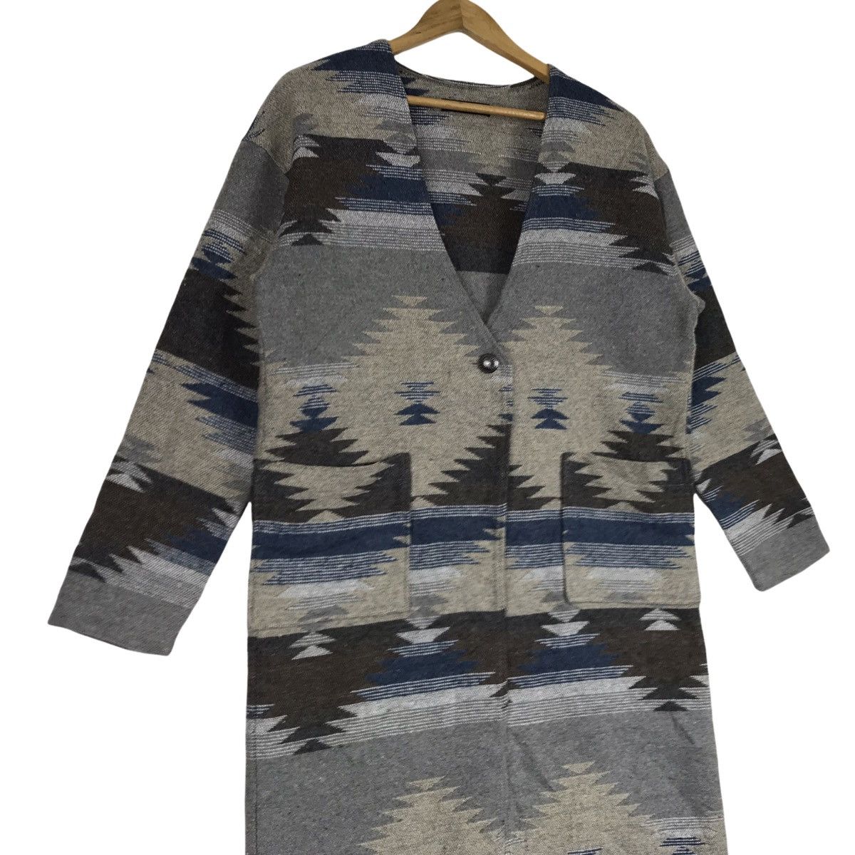 Japanese Brand × Native CHIP CLIP Aztec Native Navajo Stripe Cardigan Parka Jacket Size US L / EU 52-54 / 3 - 8 Thumbnail
