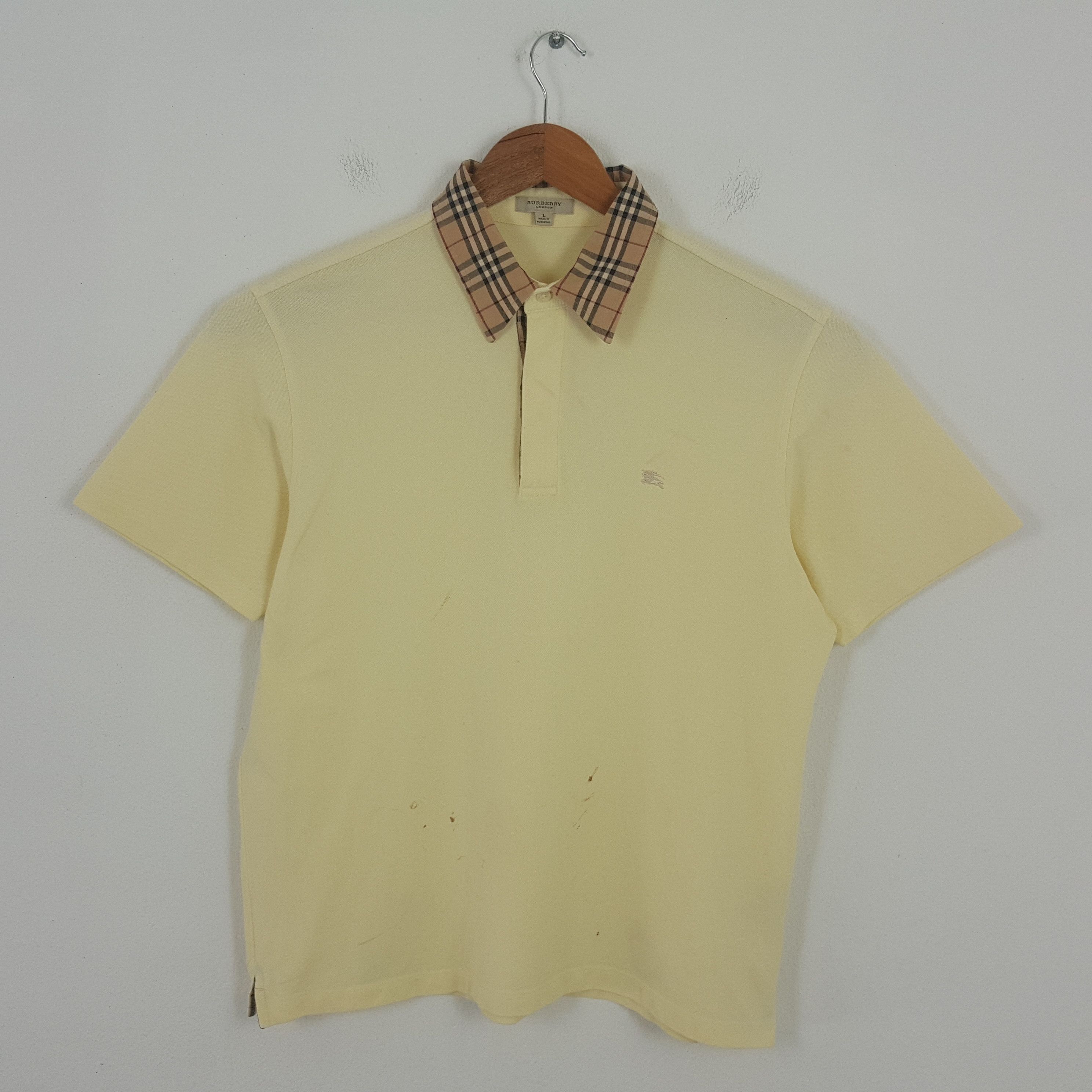 Vintage BURBERRY LONDON Nova Check Collar Design Polo Shirt