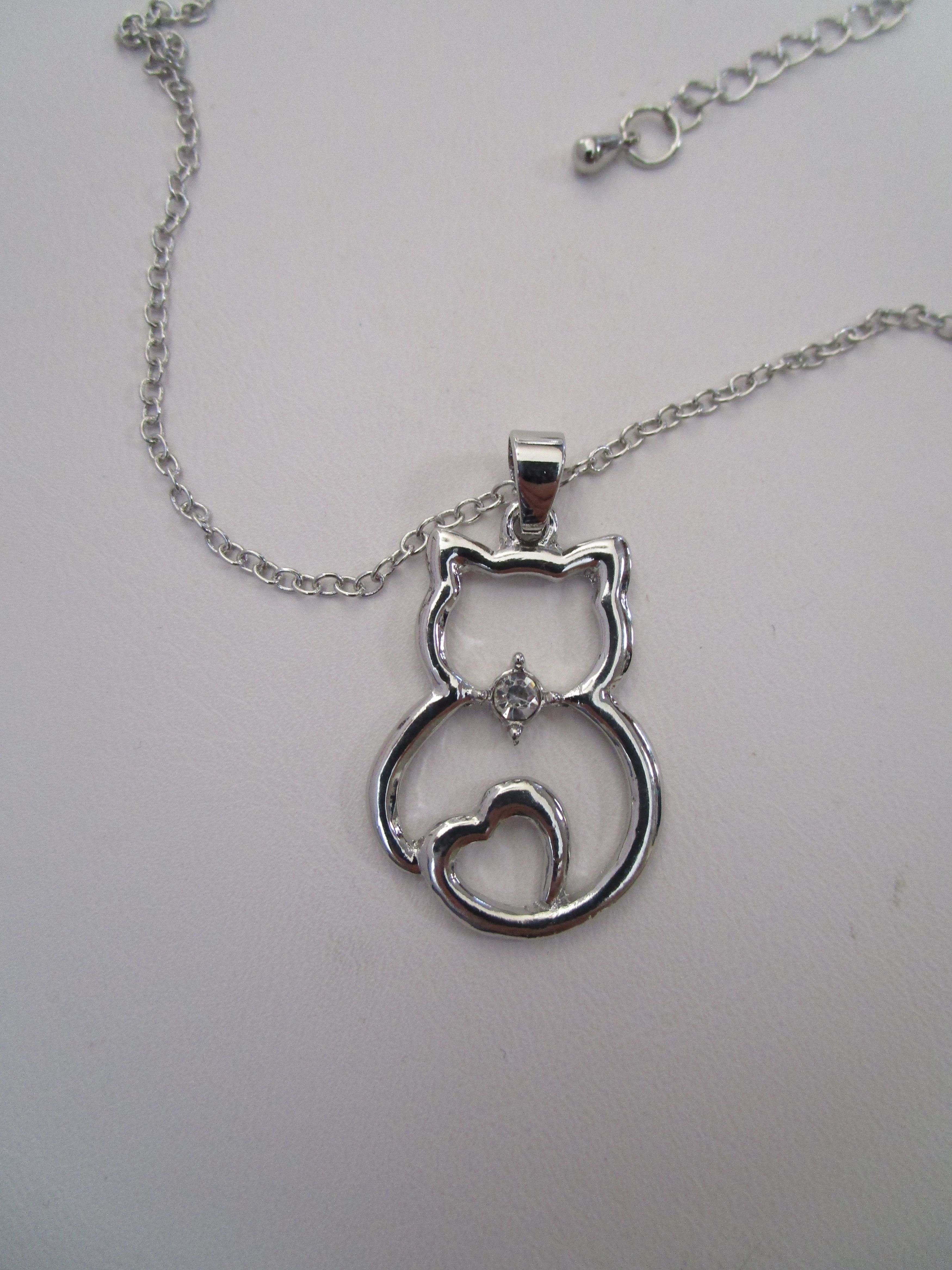 Jewelry Cat Tibetan Silver Chain Necklace with CZ | Grailed
