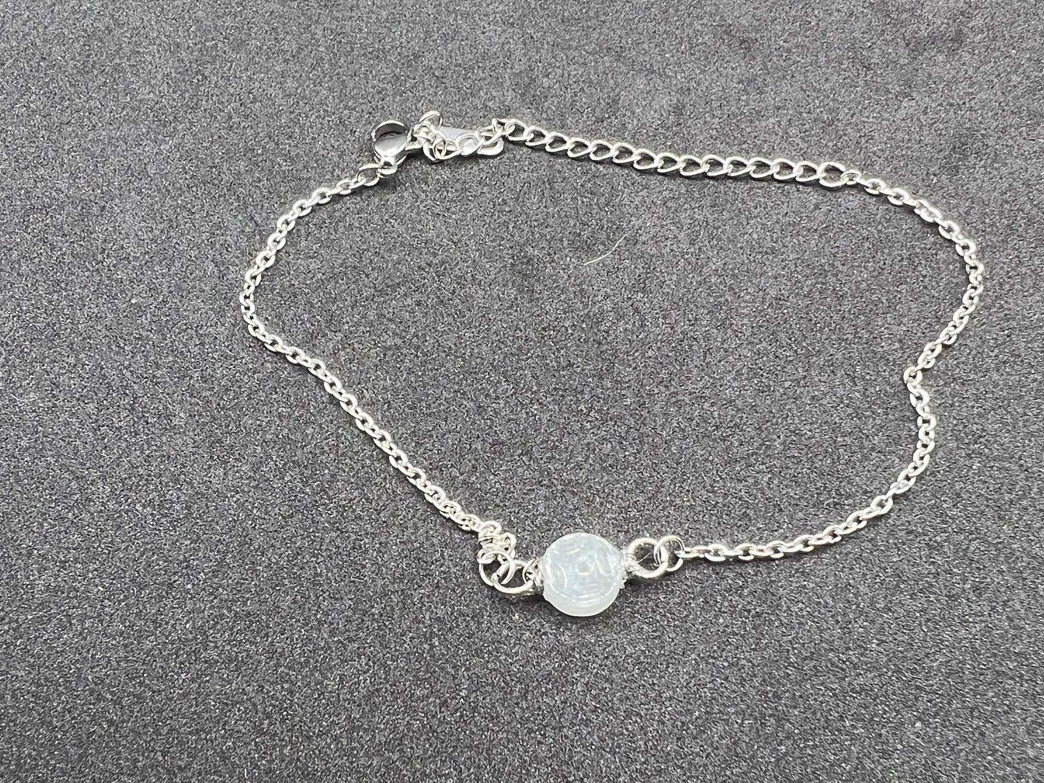Handmade Coin jade stainless steel chain bracelet Size ONE SIZE - 2 Thumbnail