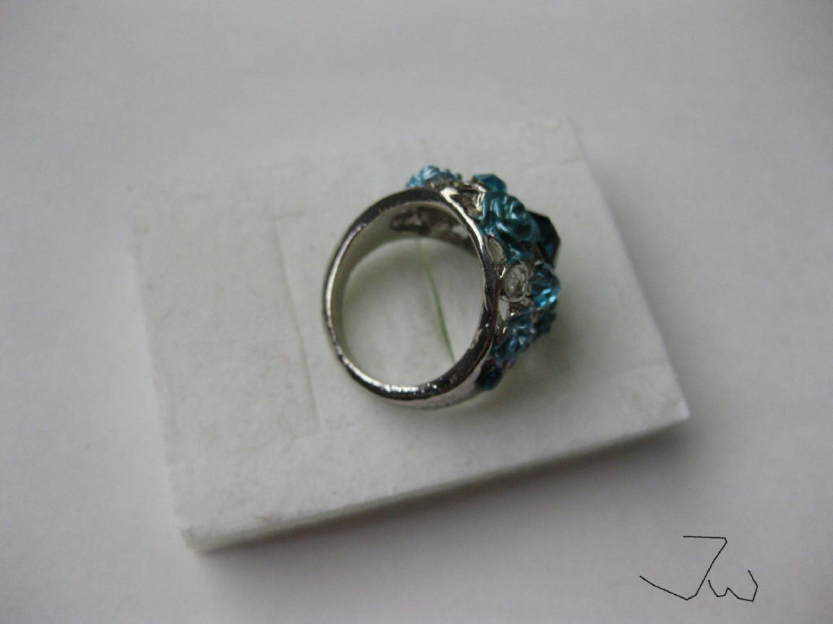 Jewelry Blue Rose CZs Ring - Size 7.5 Size ONE SIZE - 4 Thumbnail