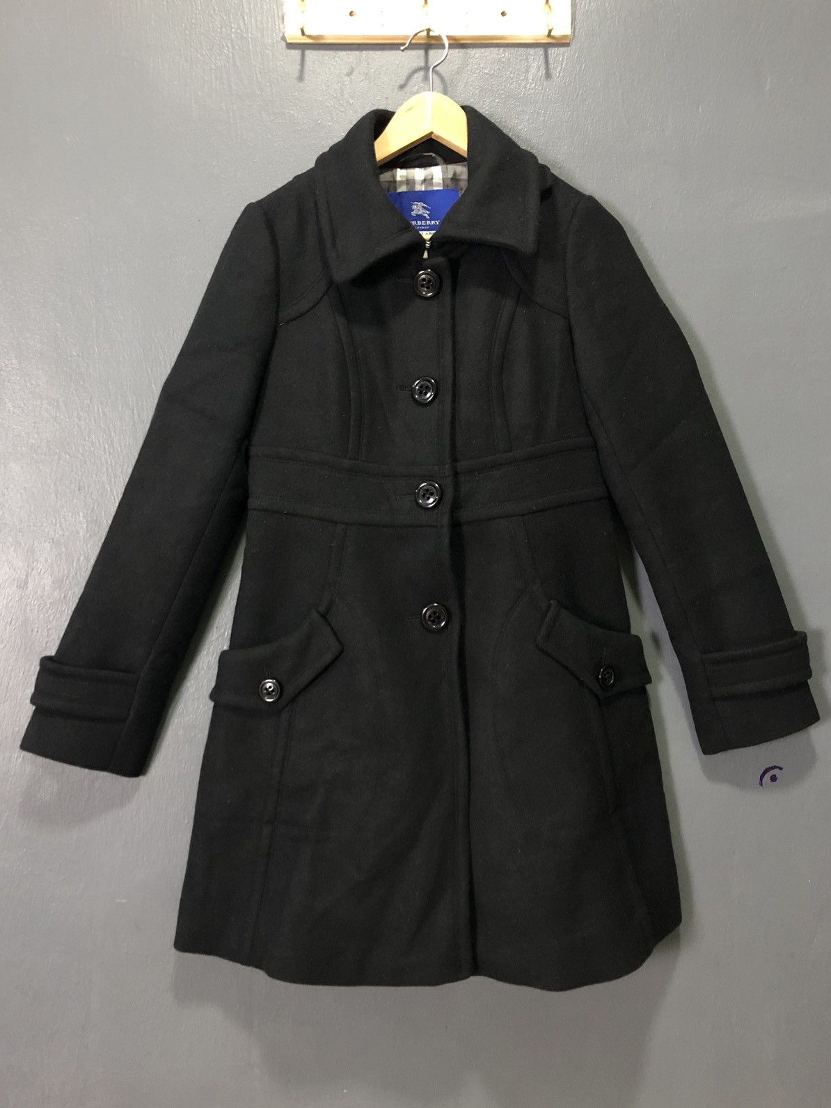 Burberry BURBERRY BLUE LABEL BLEND WOOL PEACOAT JACKET CHEKERED INNER Size S / US 4 / IT 40 - 2 Thumbnail