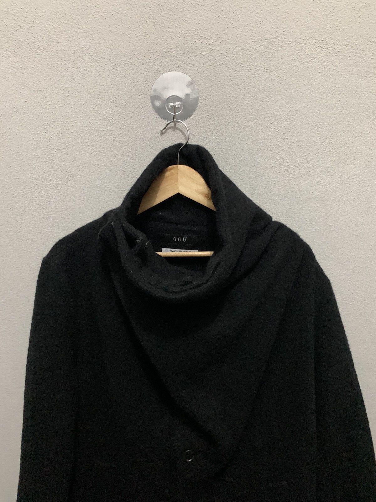 Japanese Brand GGD Asymmetrical Longenlook Wool Coat Size 38L - 6 Thumbnail
