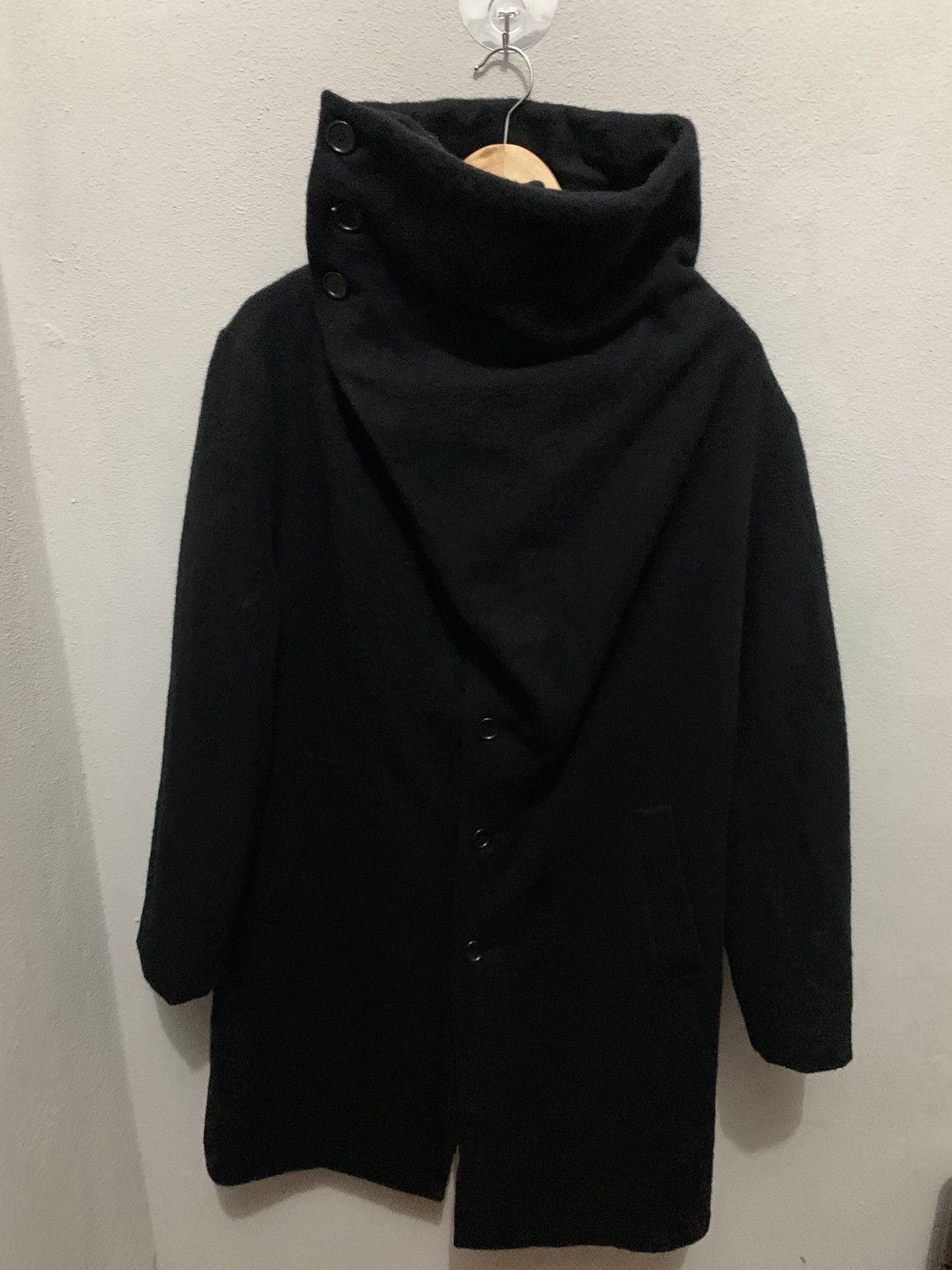 Japanese Brand GGD Asymmetrical Longenlook Wool Coat Size 38L - 2 Thumbnail