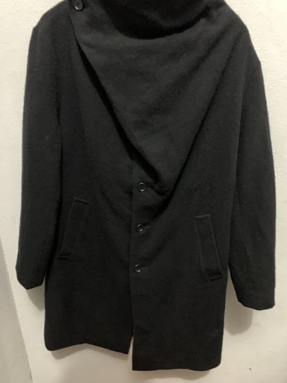 Japanese Brand GGD Asymmetrical Longenlook Wool Coat Size 38L - 5 Thumbnail