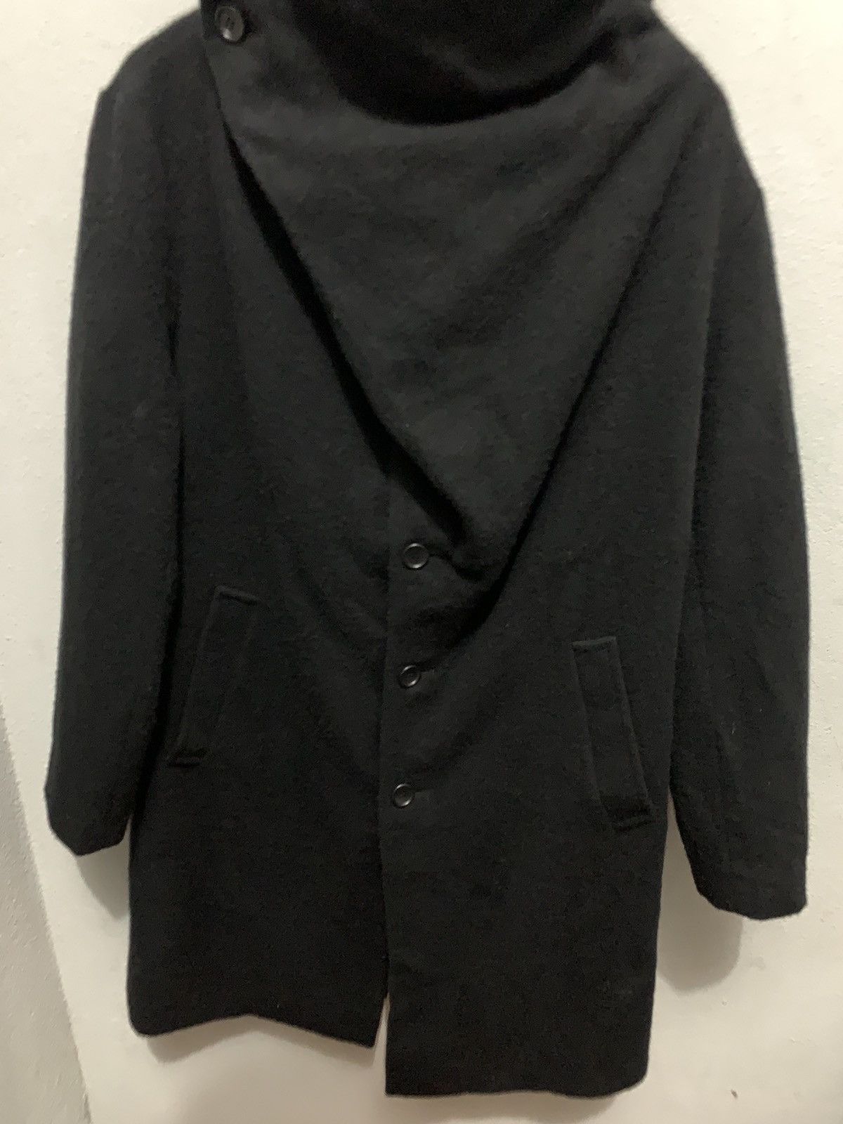 Japanese Brand GGD Asymmetrical Longenlook Wool Coat Size 38L - 4 Thumbnail