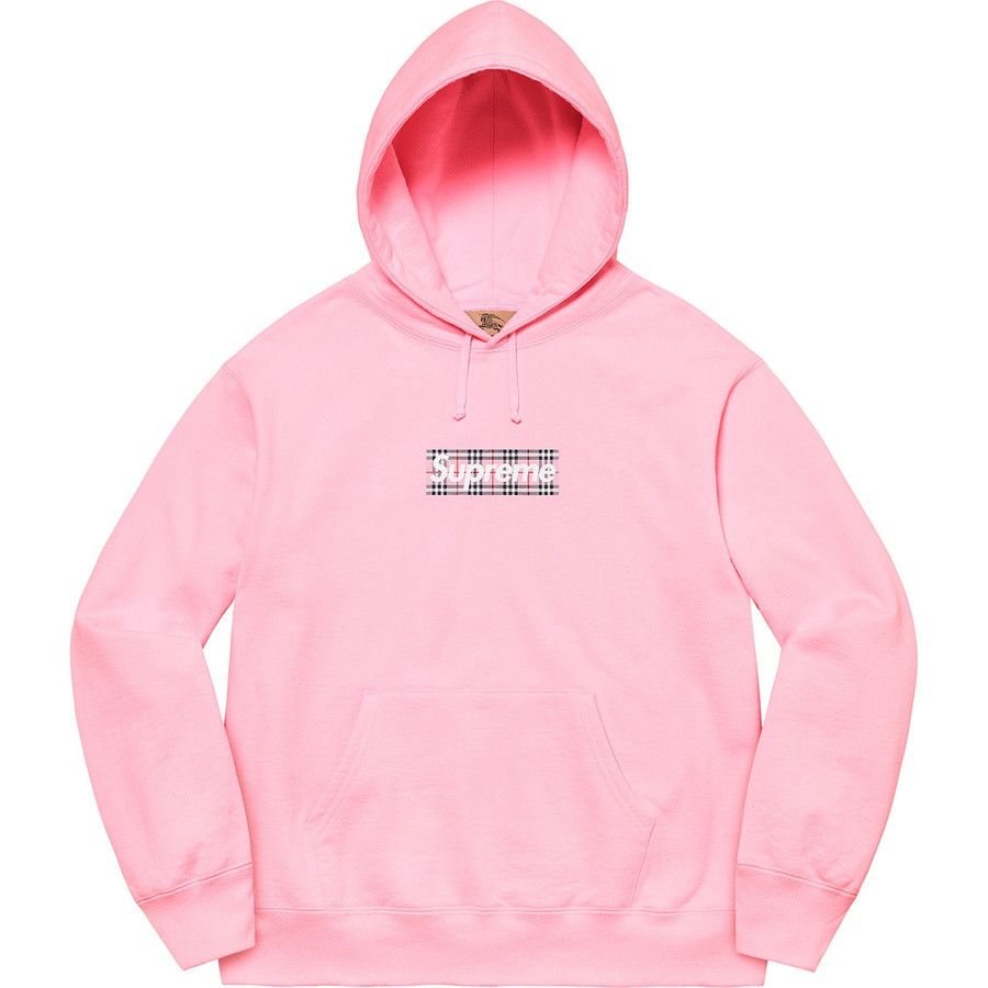 Supreme Supreme Burberry Box Logo Hooded Sweatshirt Pink XL | Grailed