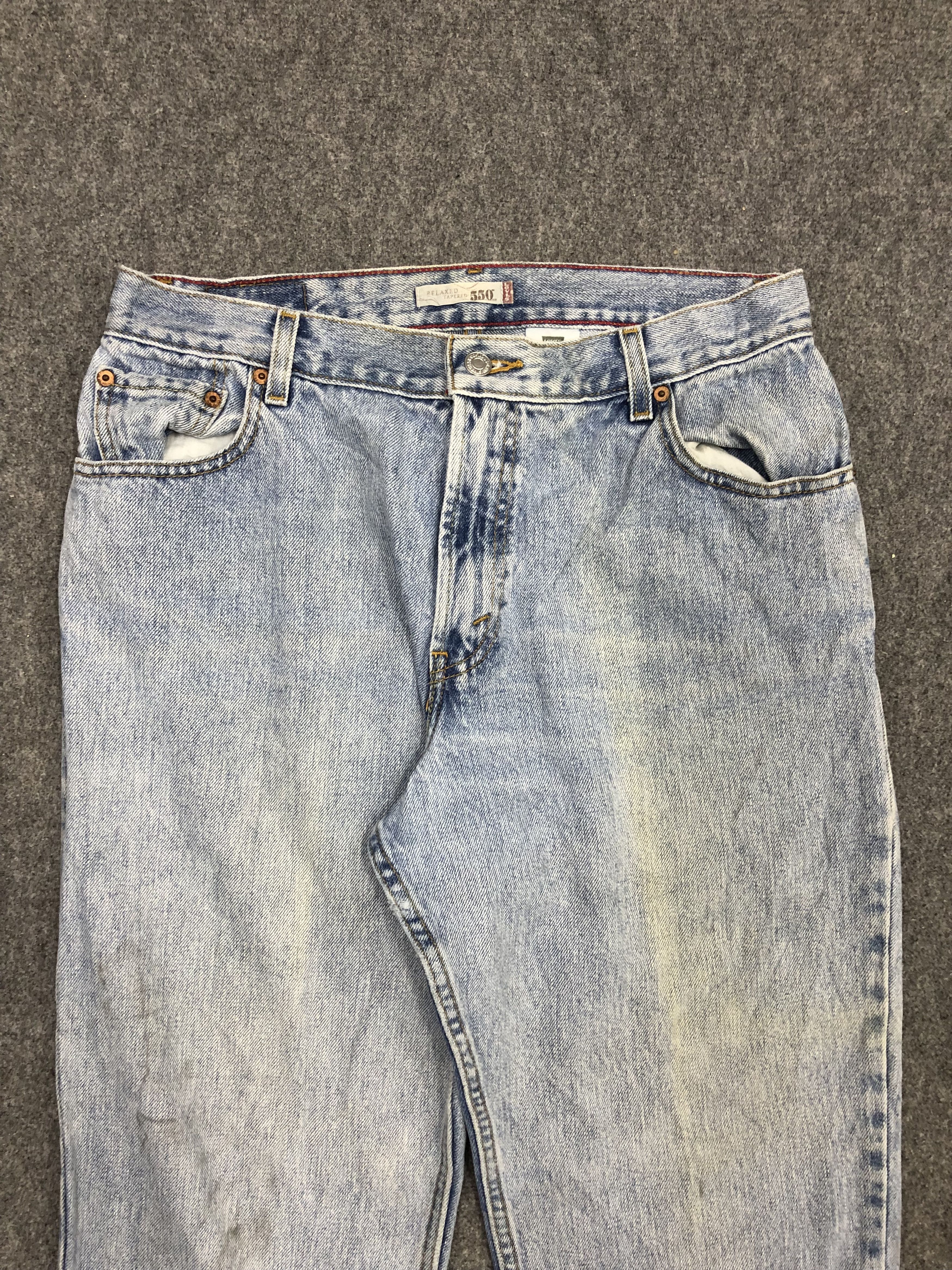 Levi's × Vintage Vintage Levis 550 Faded Blue Baggy Jeans DP1228 Size US 33 - 2 Thumbnail