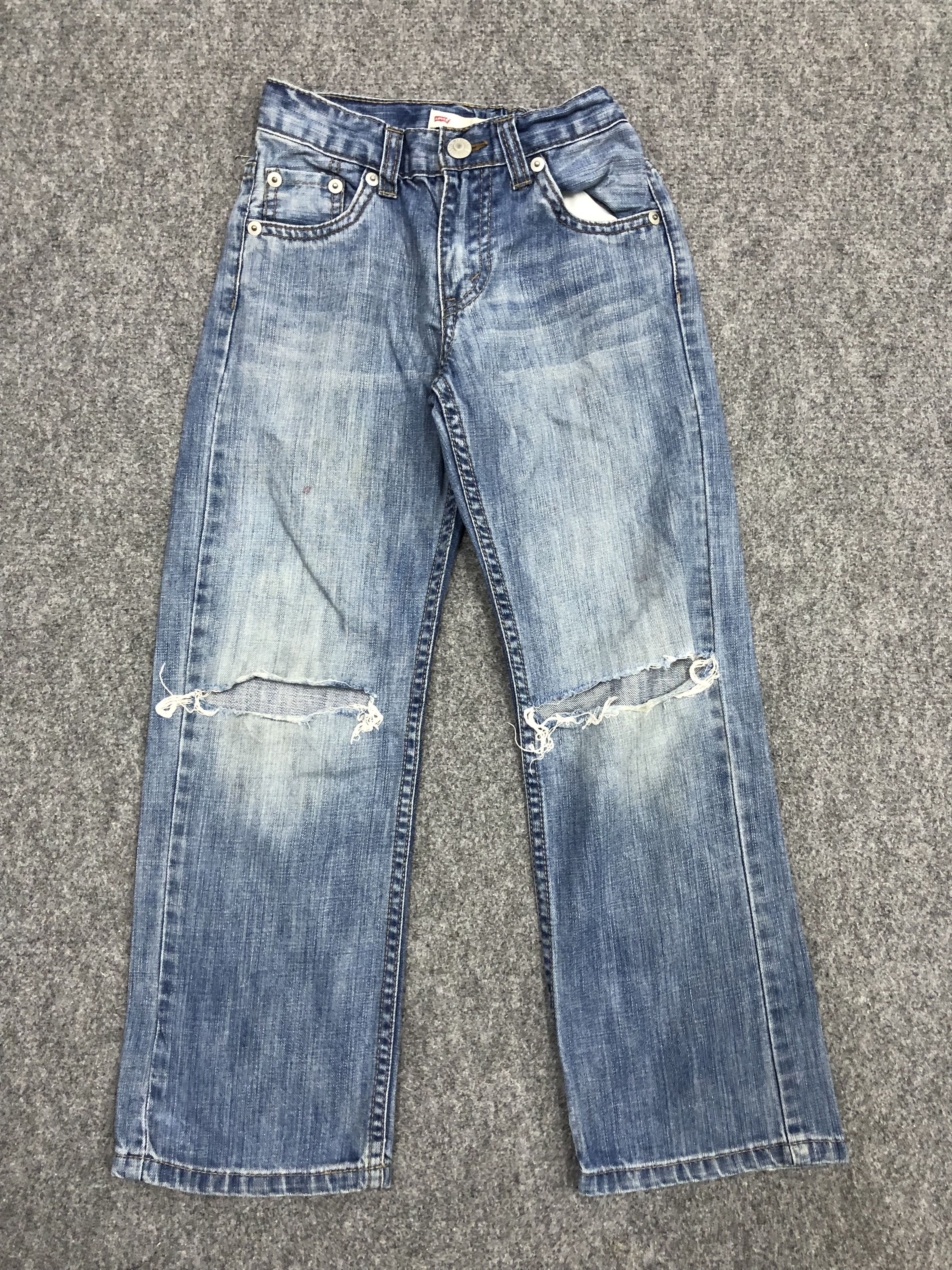 image of Distressed Denim x Levis Vintage Distressed Levis 505 Faded Blue Jeans in Blue Denim (Size 26)