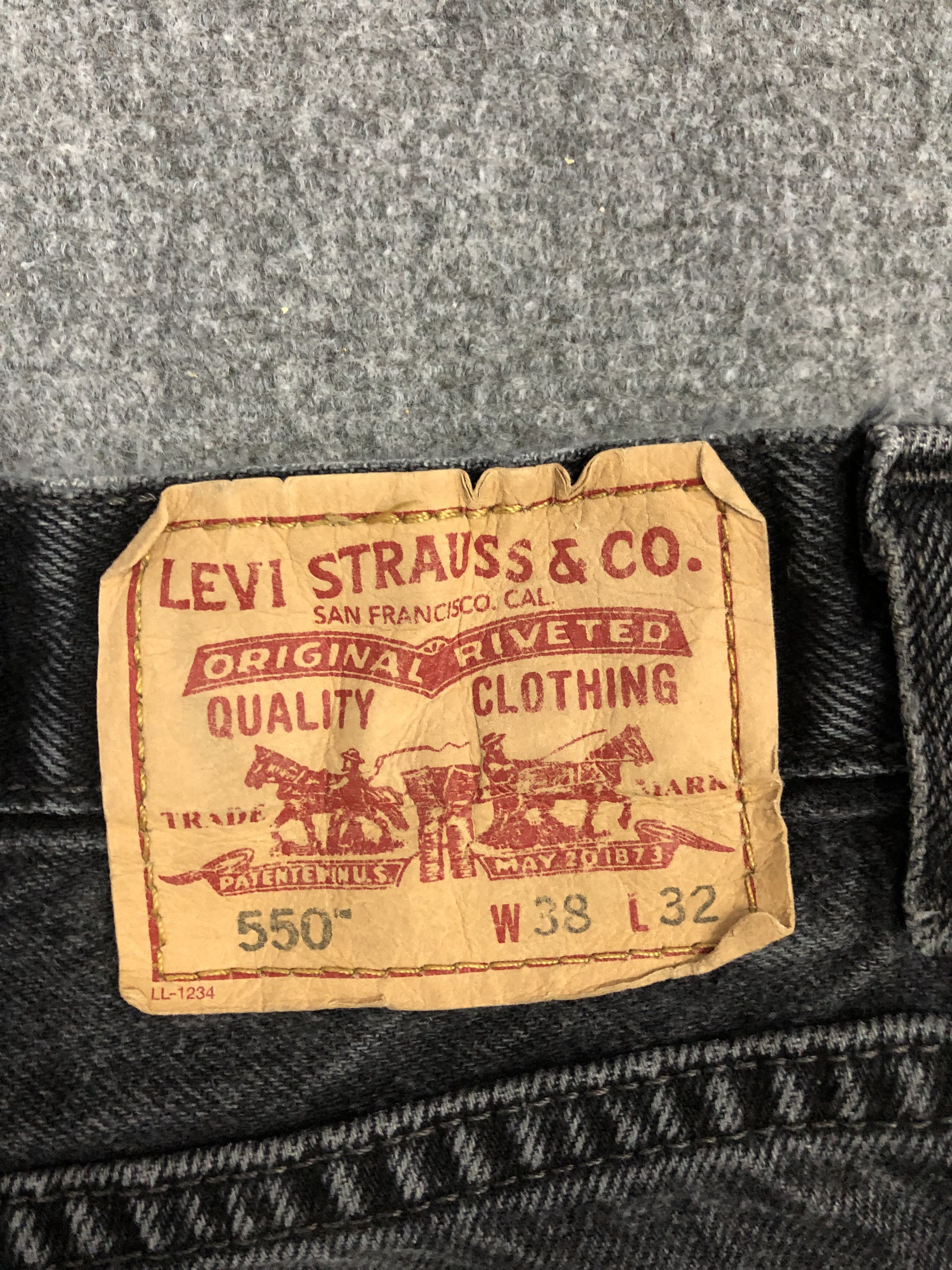 Levi's Vintage Levis 550 Faded Black Jeans DP1233 Size US 38 / EU 54 - 5 Thumbnail