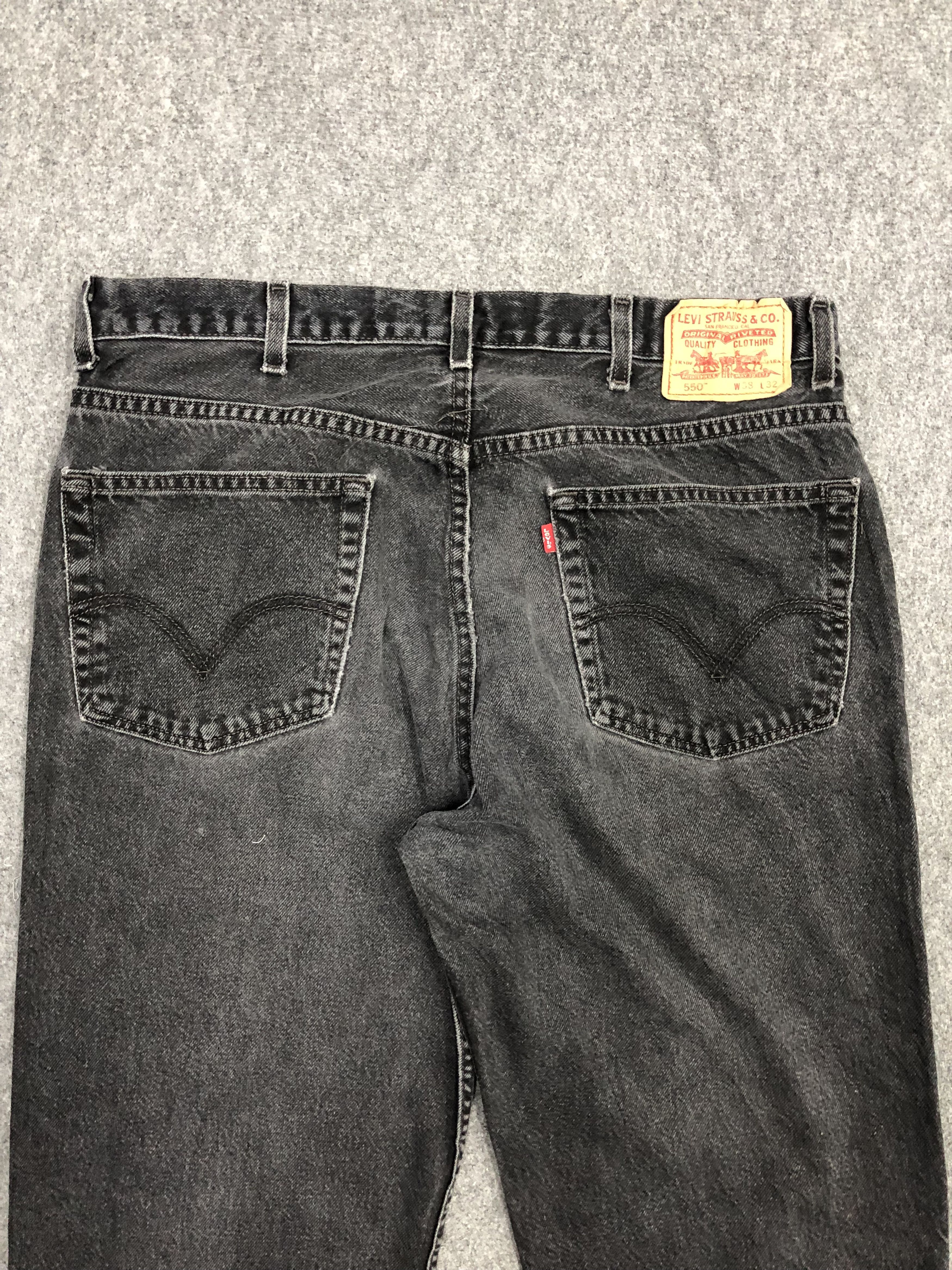 Levi's Vintage Levis 550 Faded Black Jeans DP1233 Size US 38 / EU 54 - 4 Thumbnail