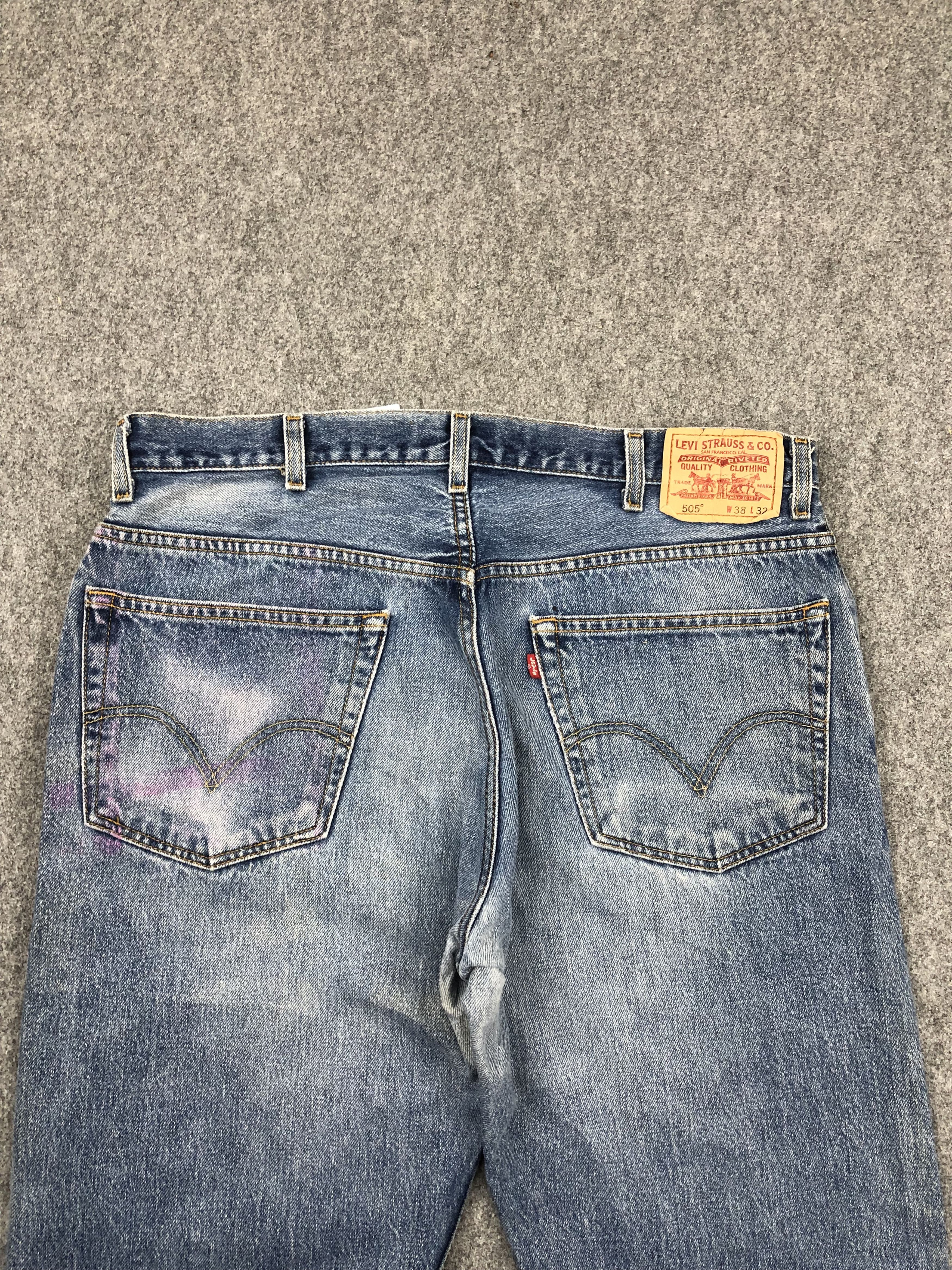 Levi's Vintage Levis 505 Faded blue Jeans DP1589 Size US 37 - 4 Thumbnail
