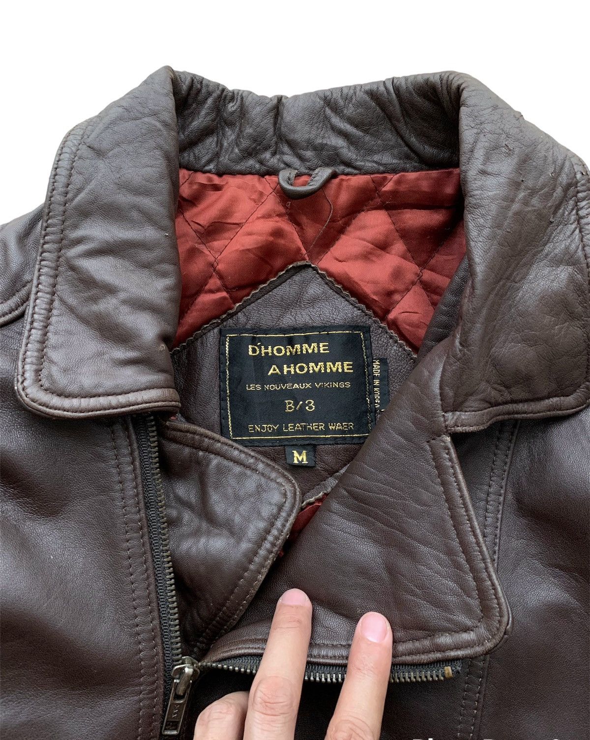 Japanese Brand Rare D'Homme Brown Leather Jacket Leather Size US M / EU 48-50 / 2 - 6 Thumbnail