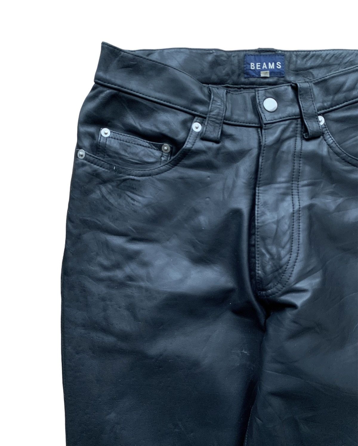Beams Plus × Genuine Leather Rare Beams Plus Cowhide Crafted Leather Pants Size US 28 / EU 44 - 3 Thumbnail