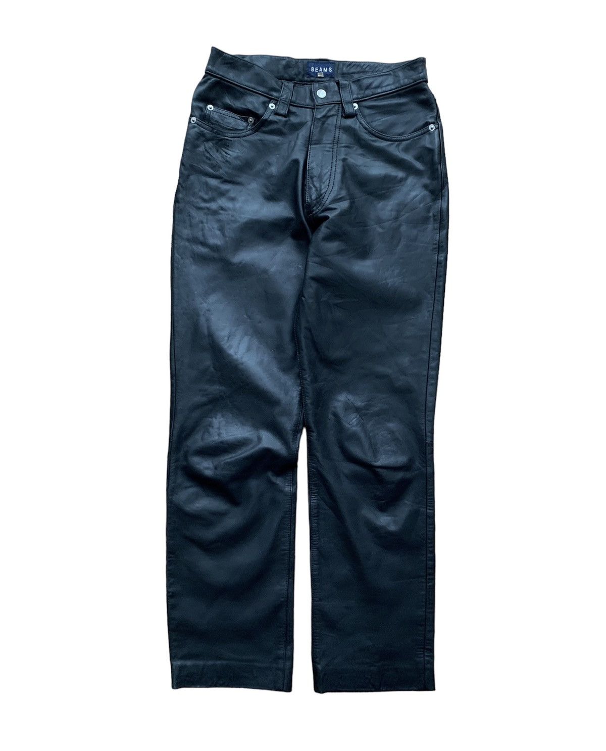 Beams Plus × Genuine Leather Rare Beams Plus Cowhide Crafted Leather Pants Size US 28 / EU 44 - 2 Thumbnail