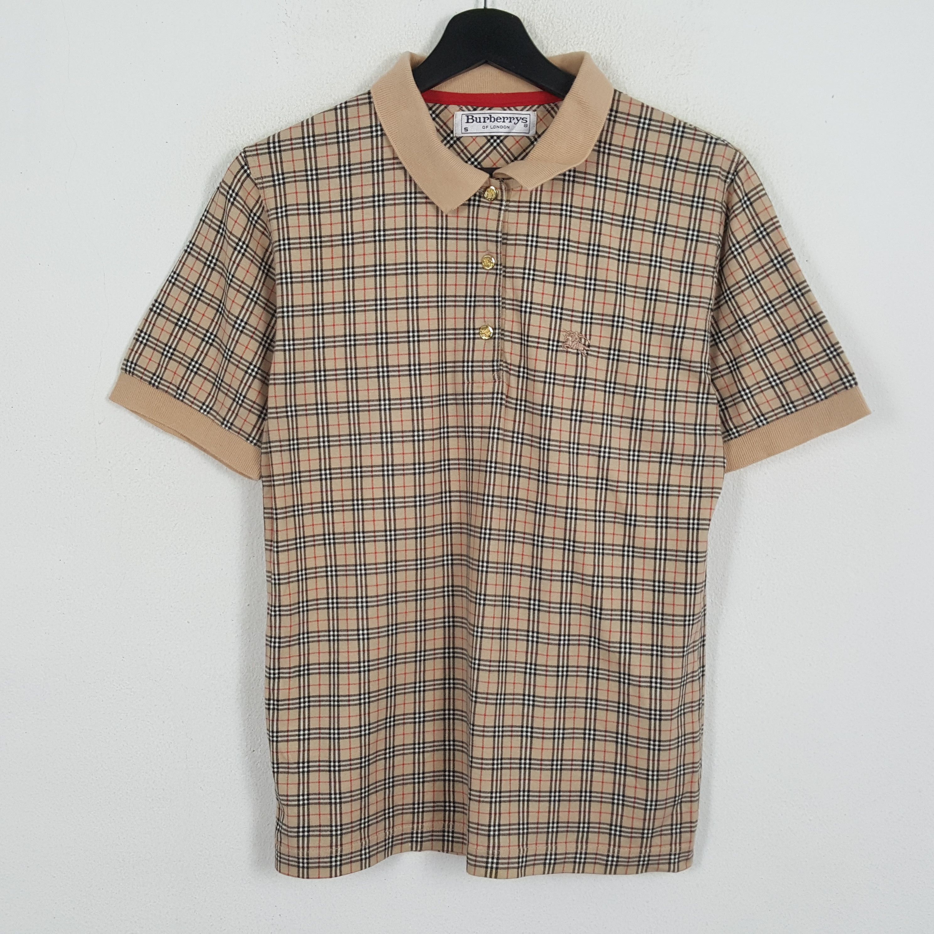 image of Burberrys Luxury Brand Small Logo Collar Polos in Cream, Men's