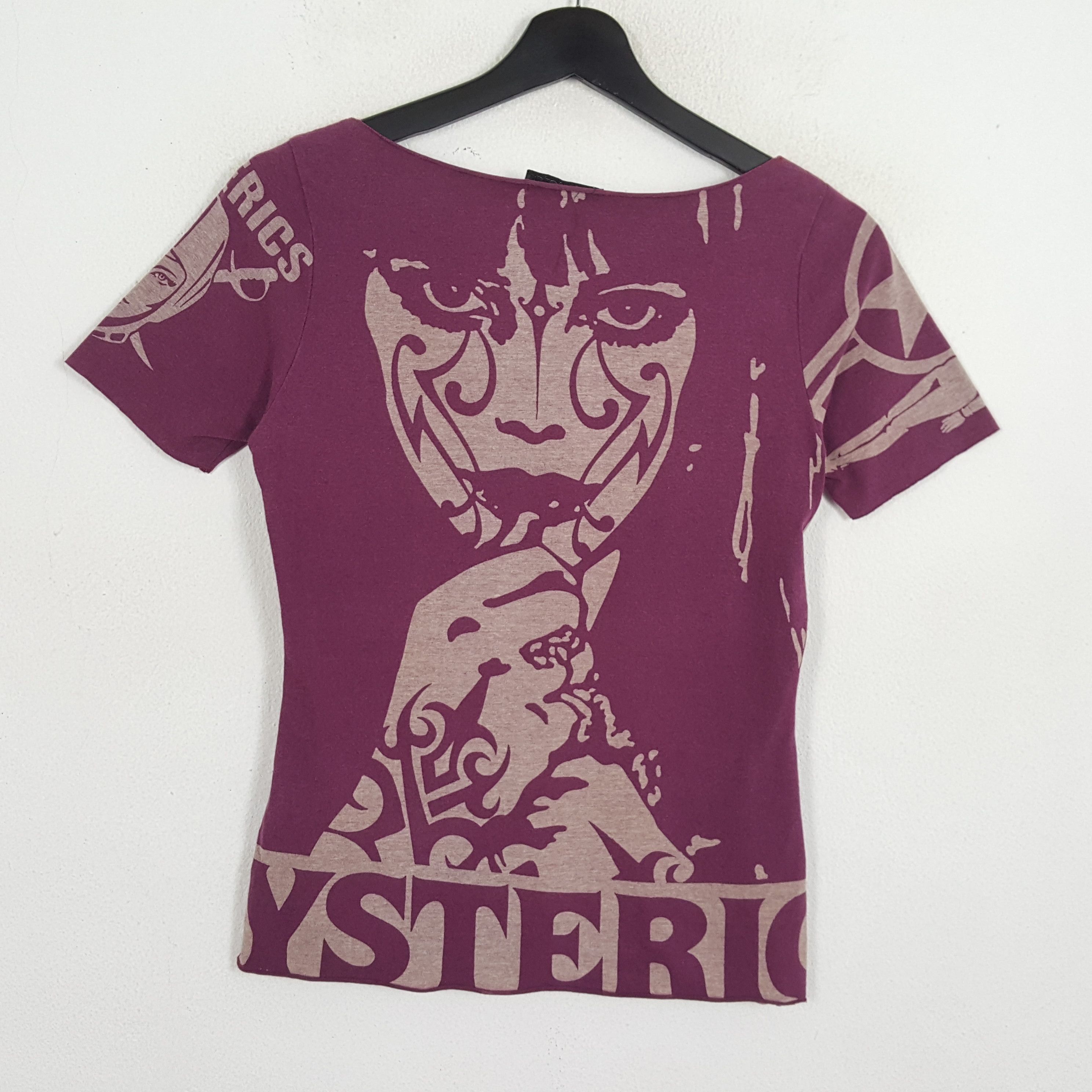 image of Hysteric Glamour X Like Raiders Style Full Print Tshirt in Purple, Women's (Size XS)