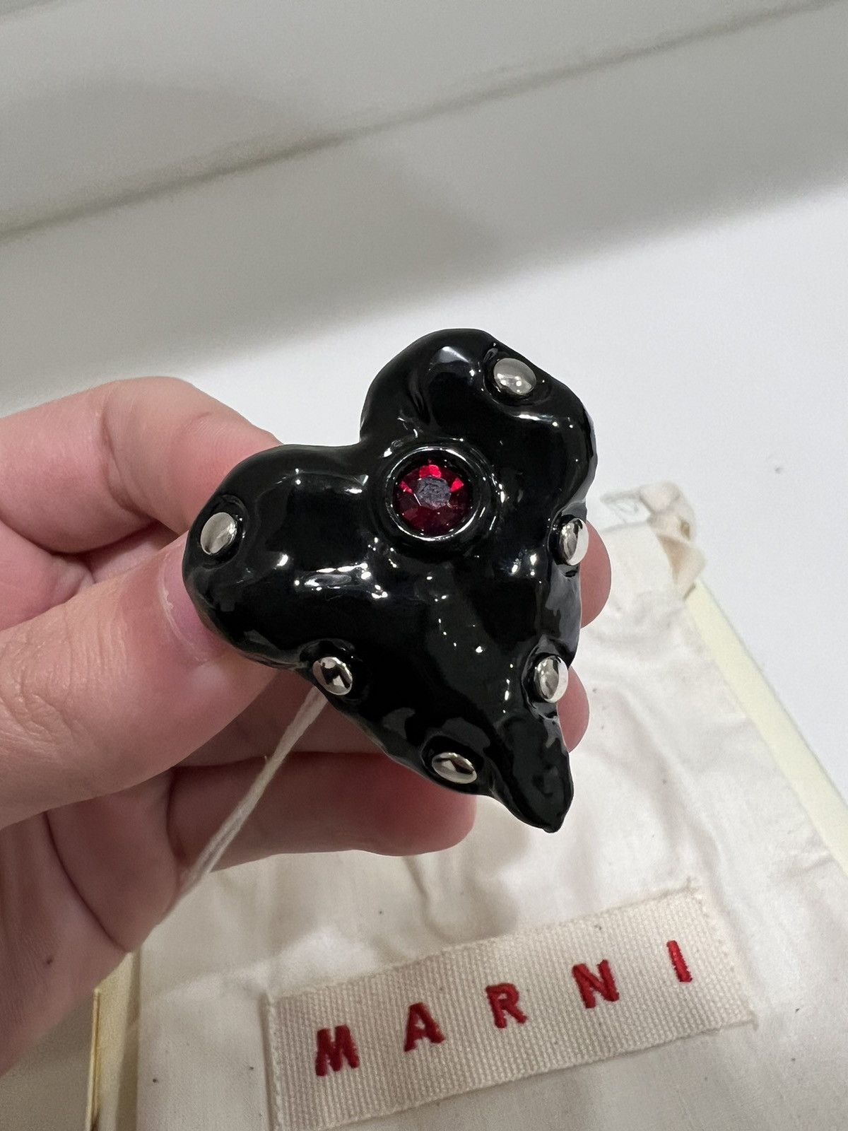 Marni Marni Black Heart Ring Size ONE SIZE - 1 Thumbnail
