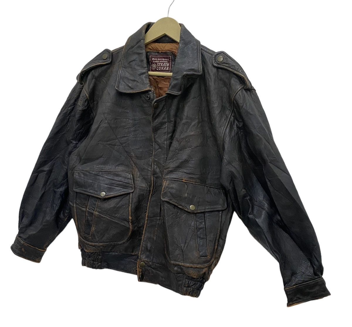 Vintage Vintage strath Conar Leather Jacket Size US M / EU 48-50 / 2 - 2 Thumbnail