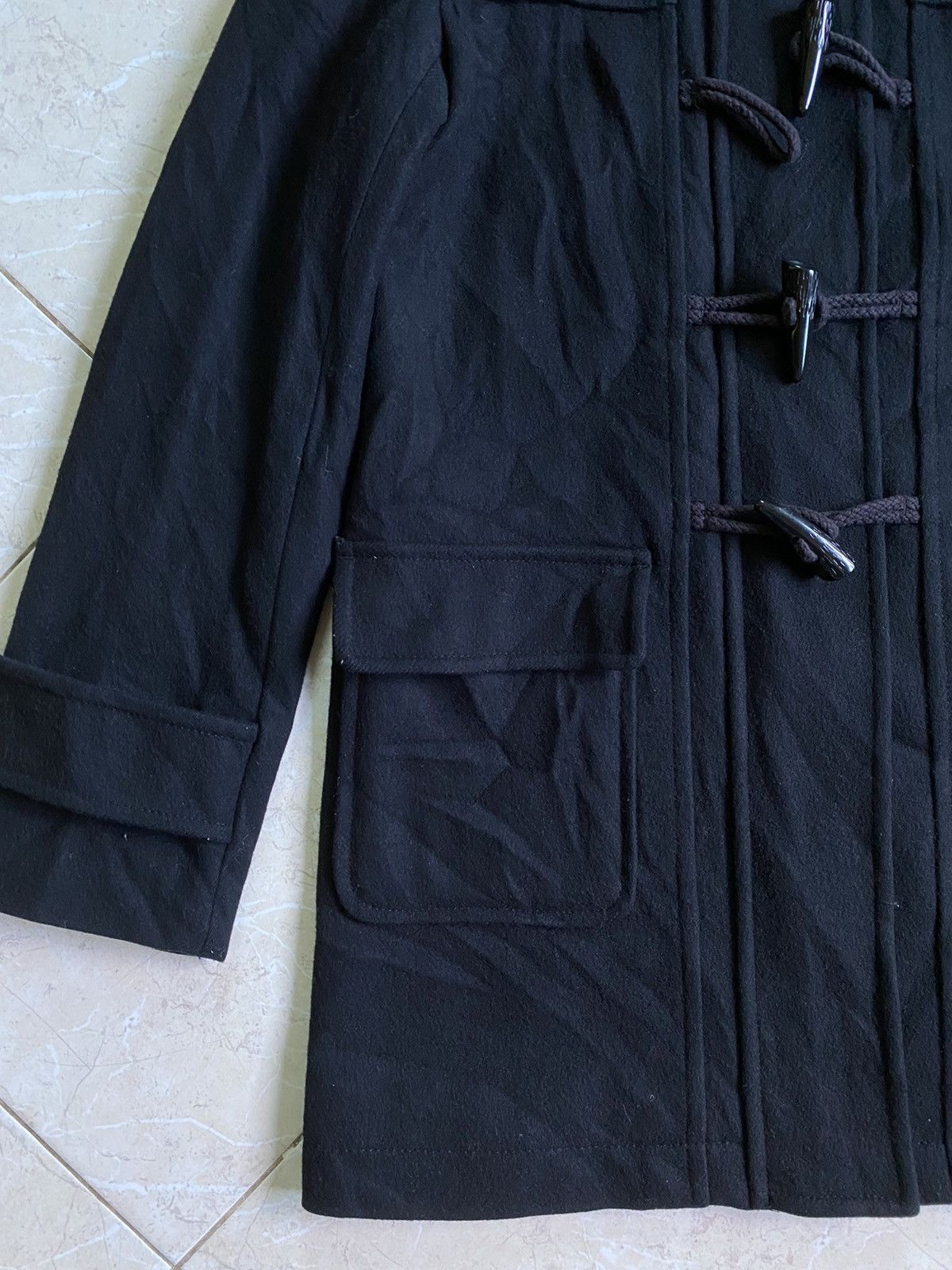 Japanese Brand Uniqlo Wool Hooded Duffle Coat Black Punk Gothic Style Size US S / EU 44-46 / 1 - 3 Thumbnail