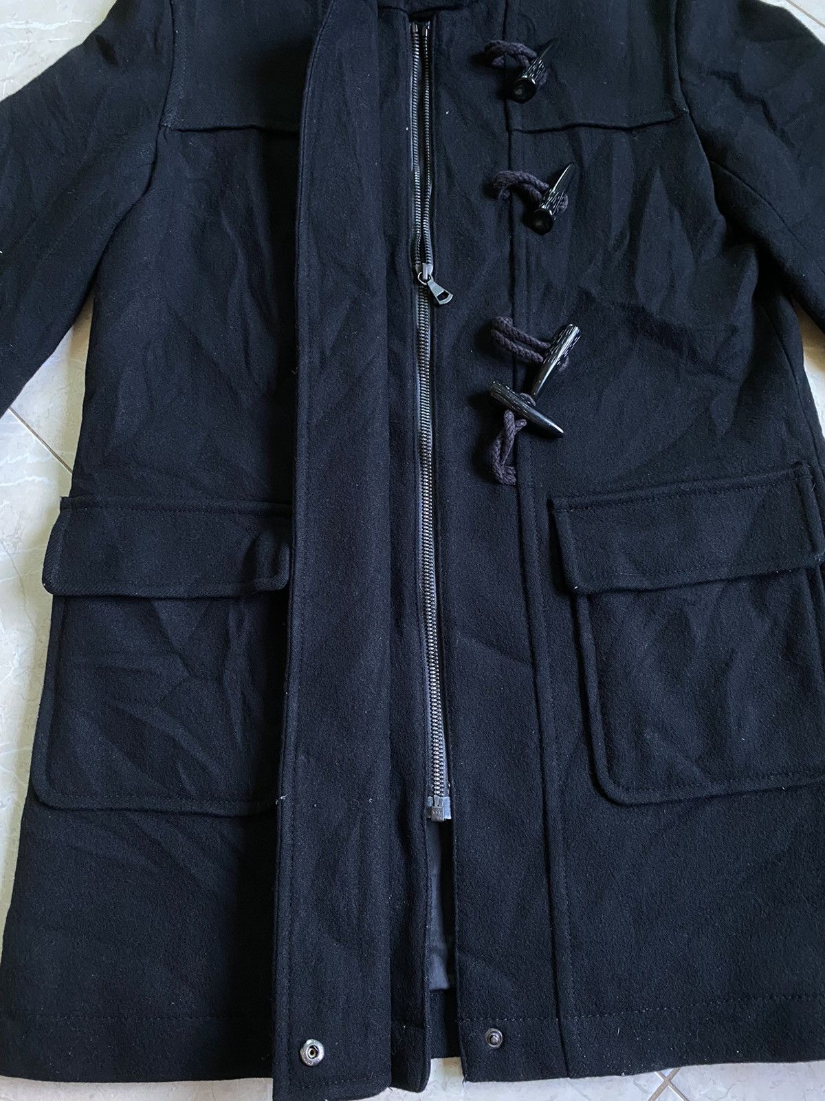 Japanese Brand Uniqlo Wool Hooded Duffle Coat Black Punk Gothic Style Size US S / EU 44-46 / 1 - 6 Thumbnail