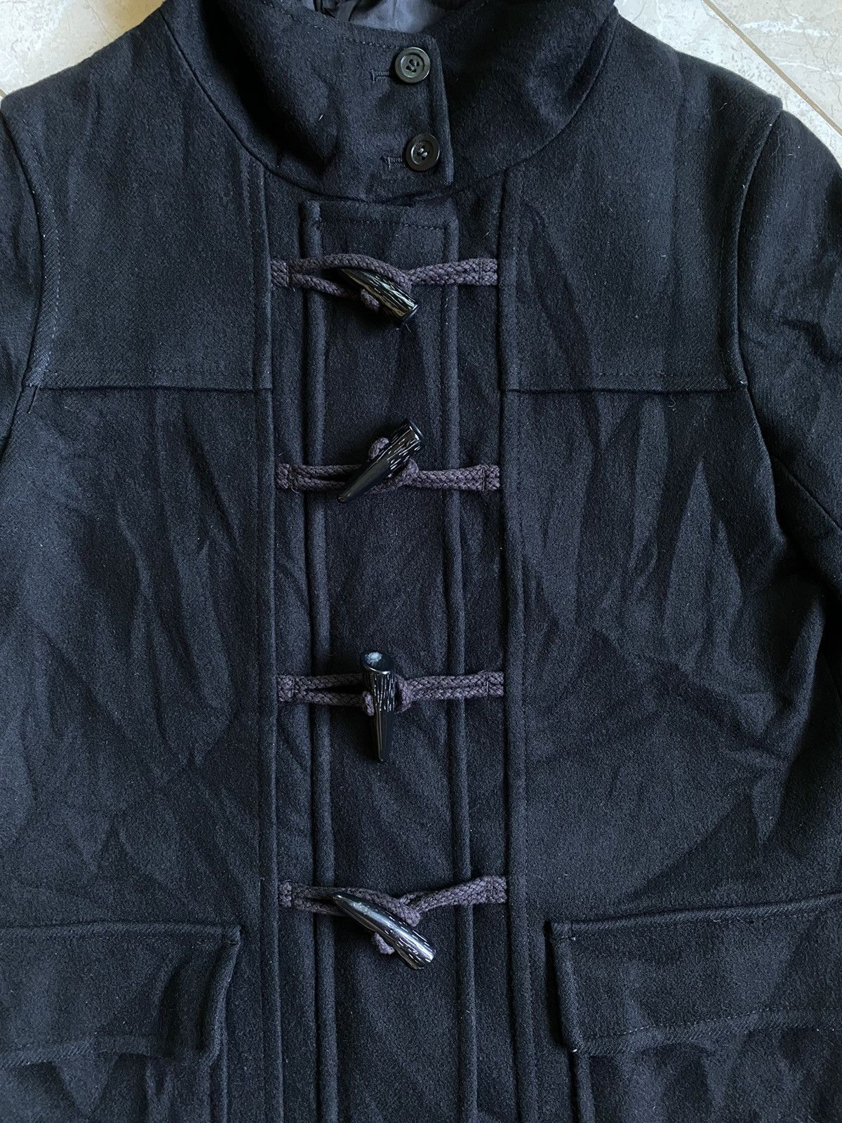 Japanese Brand Uniqlo Wool Hooded Duffle Coat Black Punk Gothic Style Size US S / EU 44-46 / 1 - 4 Thumbnail