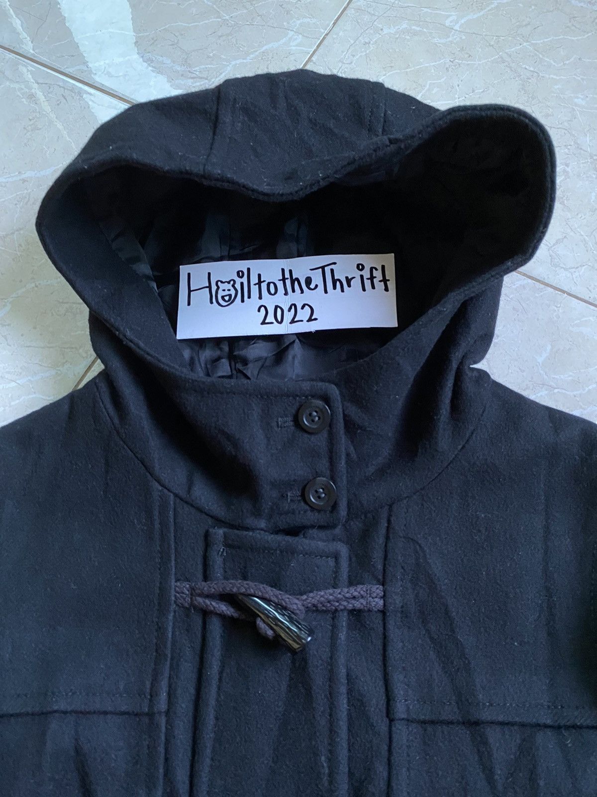 Japanese Brand Uniqlo Wool Hooded Duffle Coat Black Punk Gothic Style Size US S / EU 44-46 / 1 - 5 Thumbnail