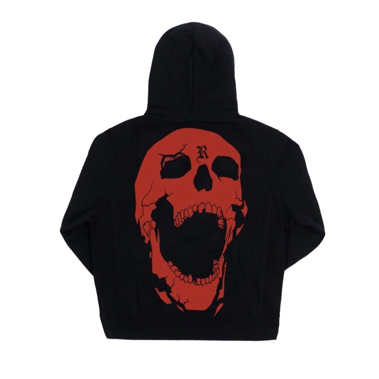 Hype Revenge Bones Logo Red Skull Hoodie - Black LG | Grailed