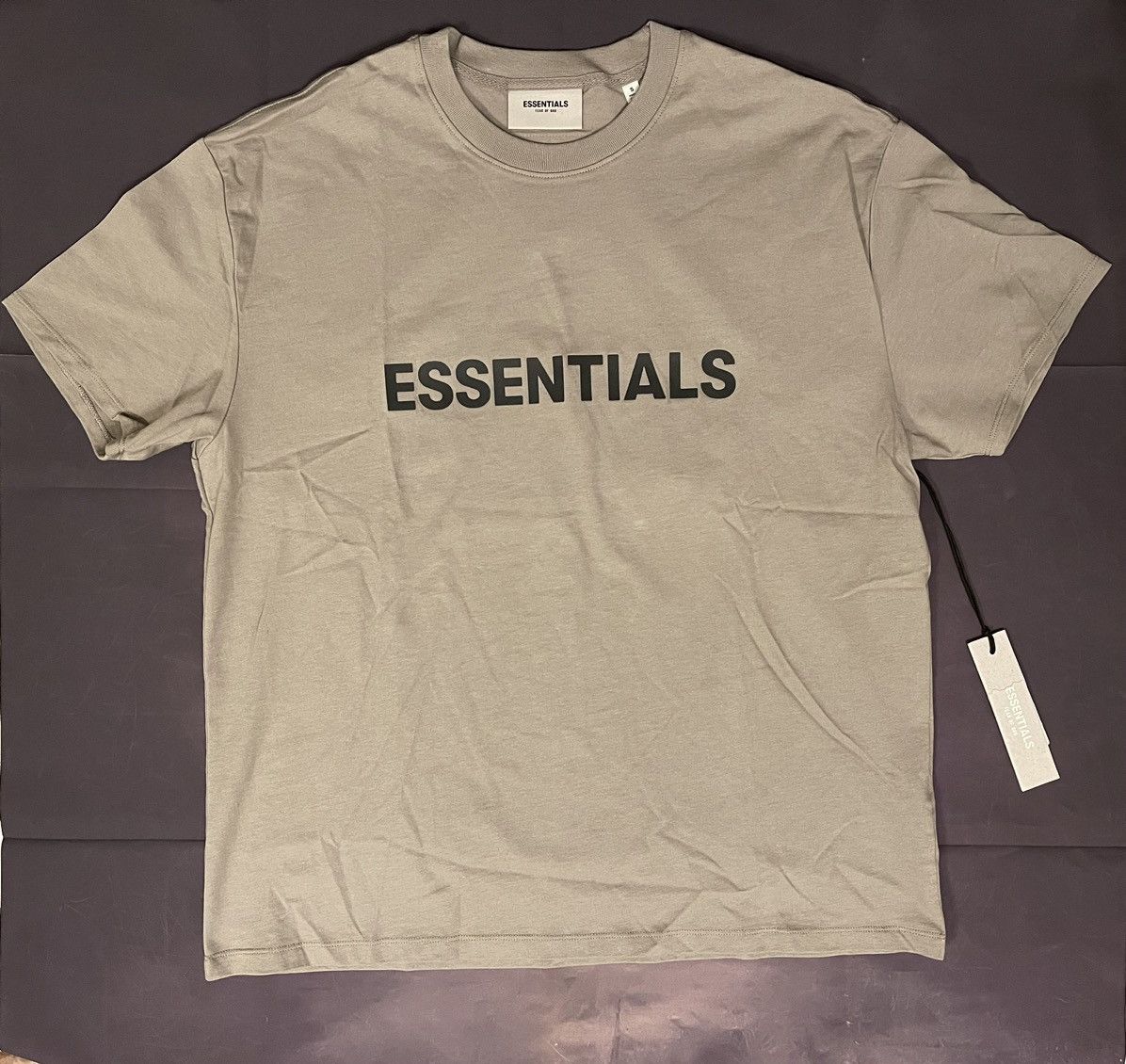 Pacsun Fear Of God Essentials Short Sleeve Cement T-Shirt Sz Small ...