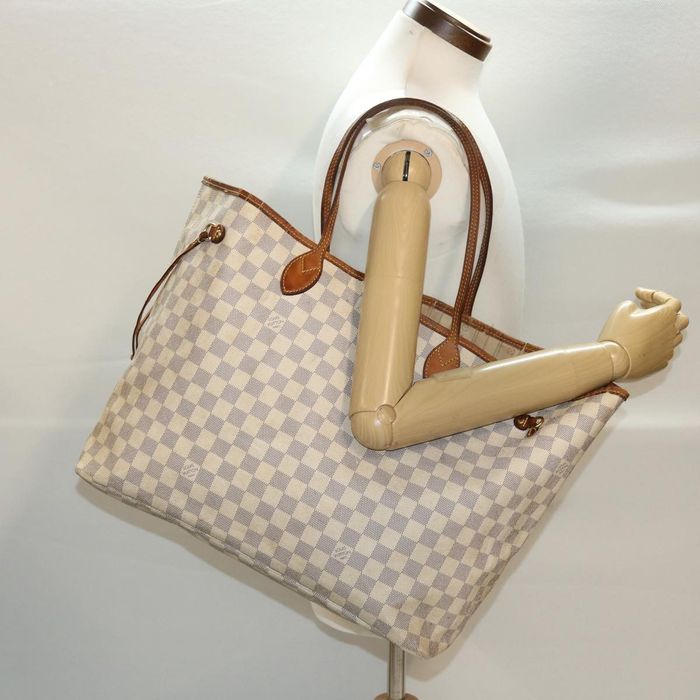 LOUIS VUITTON Damier Azur Neverfull GM Tote Bag N41360 LV Auth