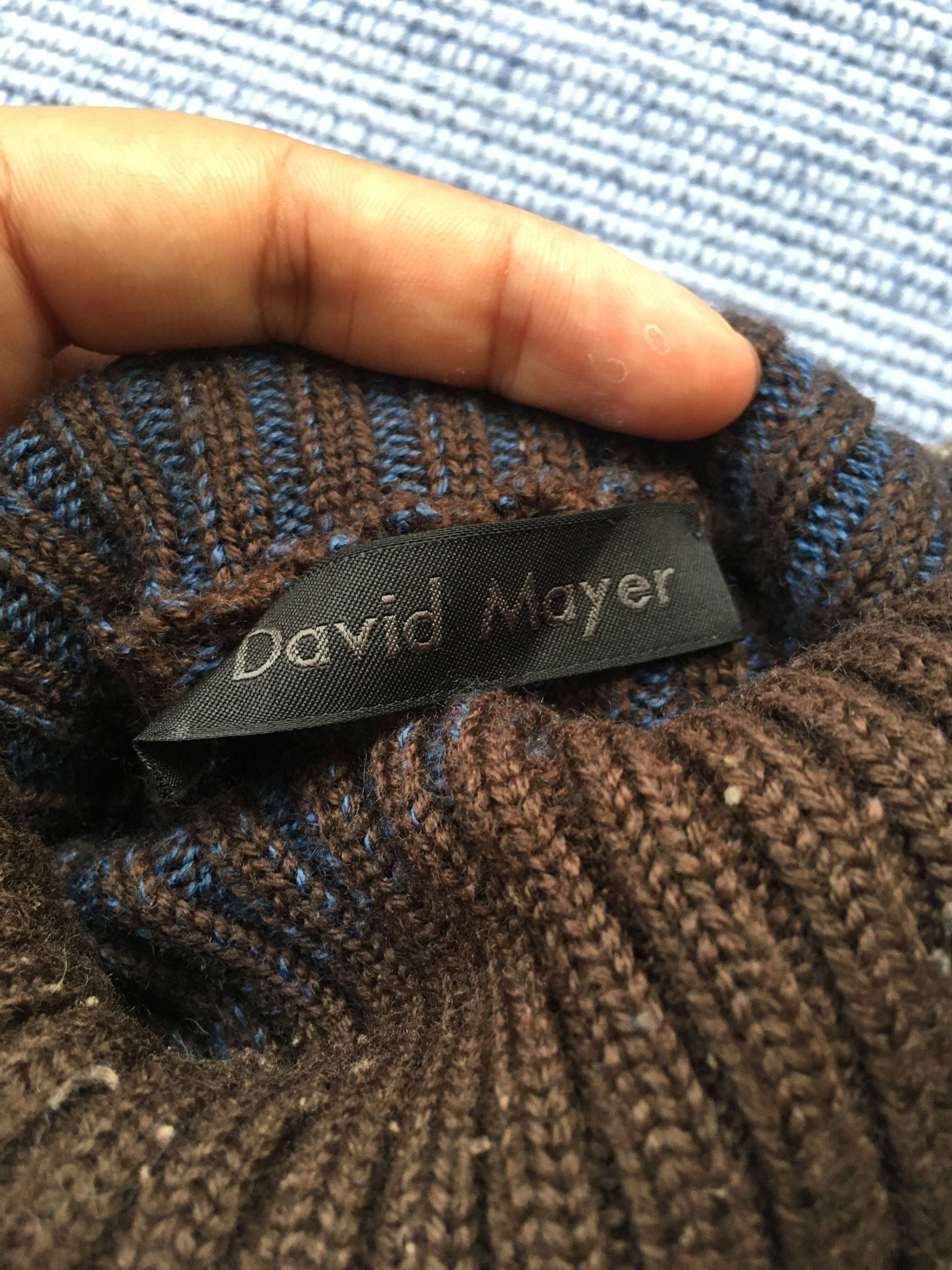 DAVID NAMAN brown/blue turtleneck Size US L / EU 52-54 / 3 - 4 Thumbnail