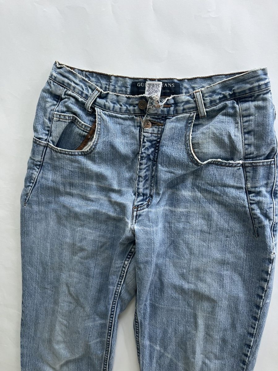 Guess Vintage Guess Jeans Mens Blue Denim Stone Wash USA 90s Size US 31 - 4 Thumbnail