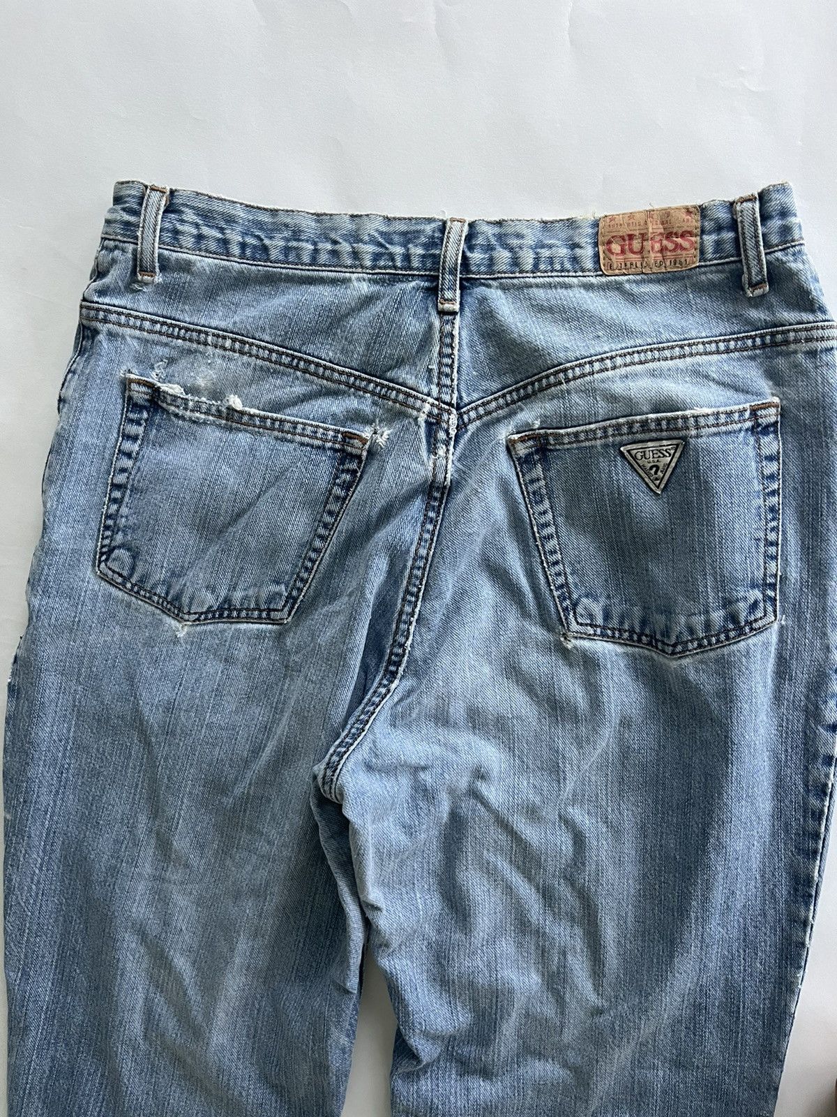 Guess Vintage Guess Jeans Mens Blue Denim Stone Wash USA 90s Size US 31 - 3 Thumbnail