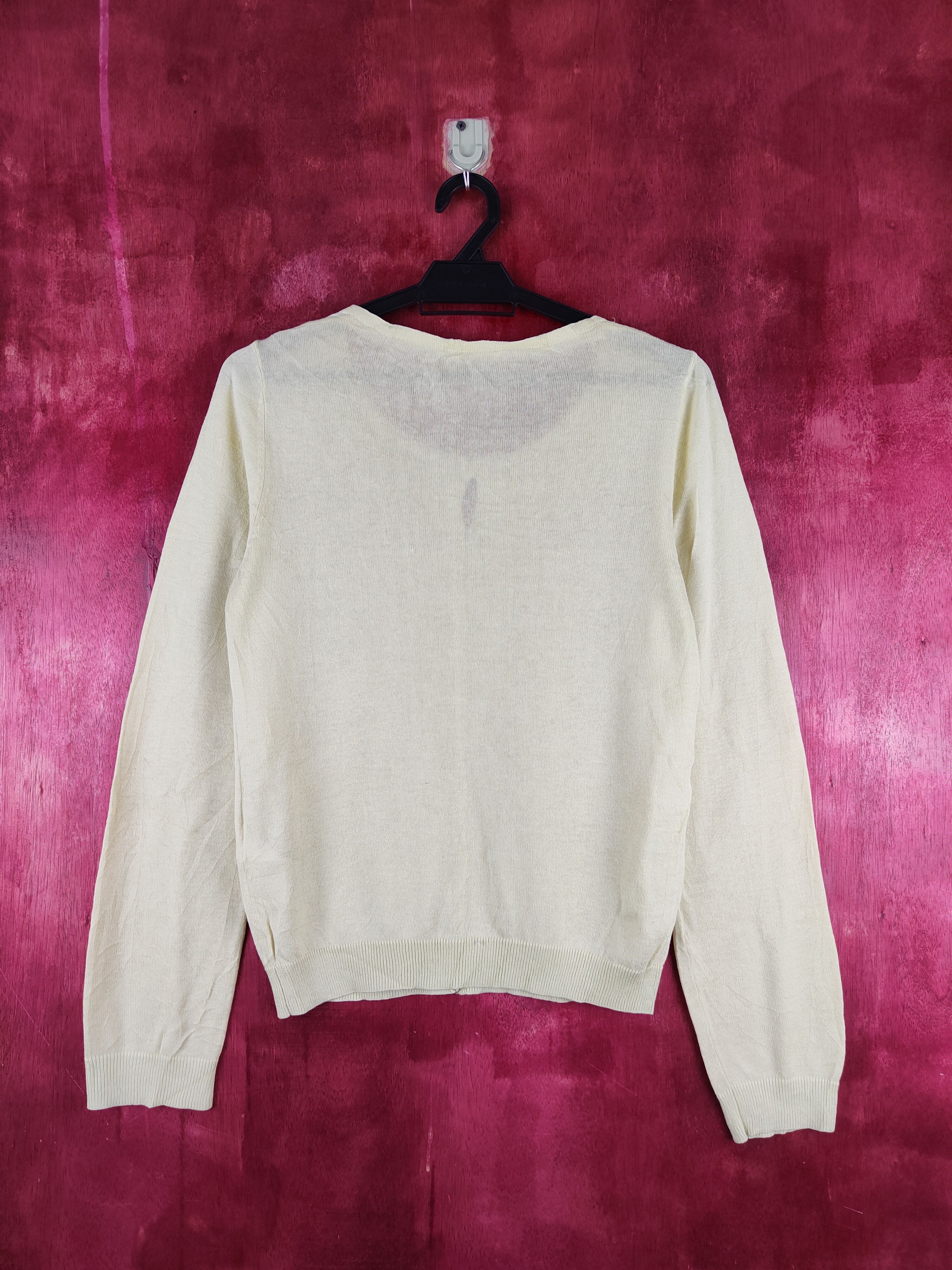 Japanese Brand Earth Music & Ecology Yellow Knitwear Cardigan #S1123 Size S / US 4 / IT 40 - 7 Thumbnail
