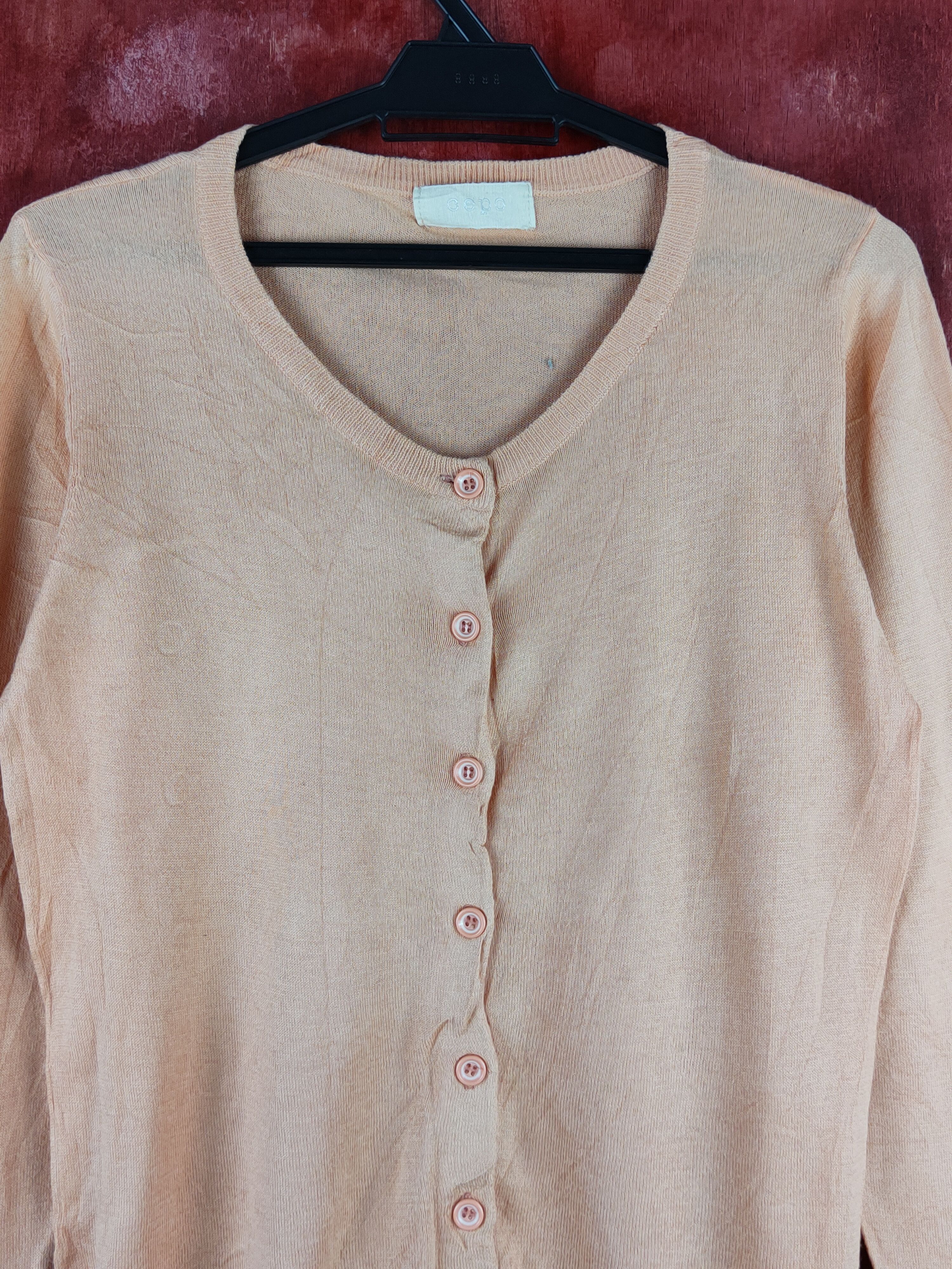 Homespun Knitwear × Japanese Brand Cepo Orange Knitwear Cardigan vintage japan #S1119 Size M / US 6-8 / IT 42-44 - 2 Thumbnail