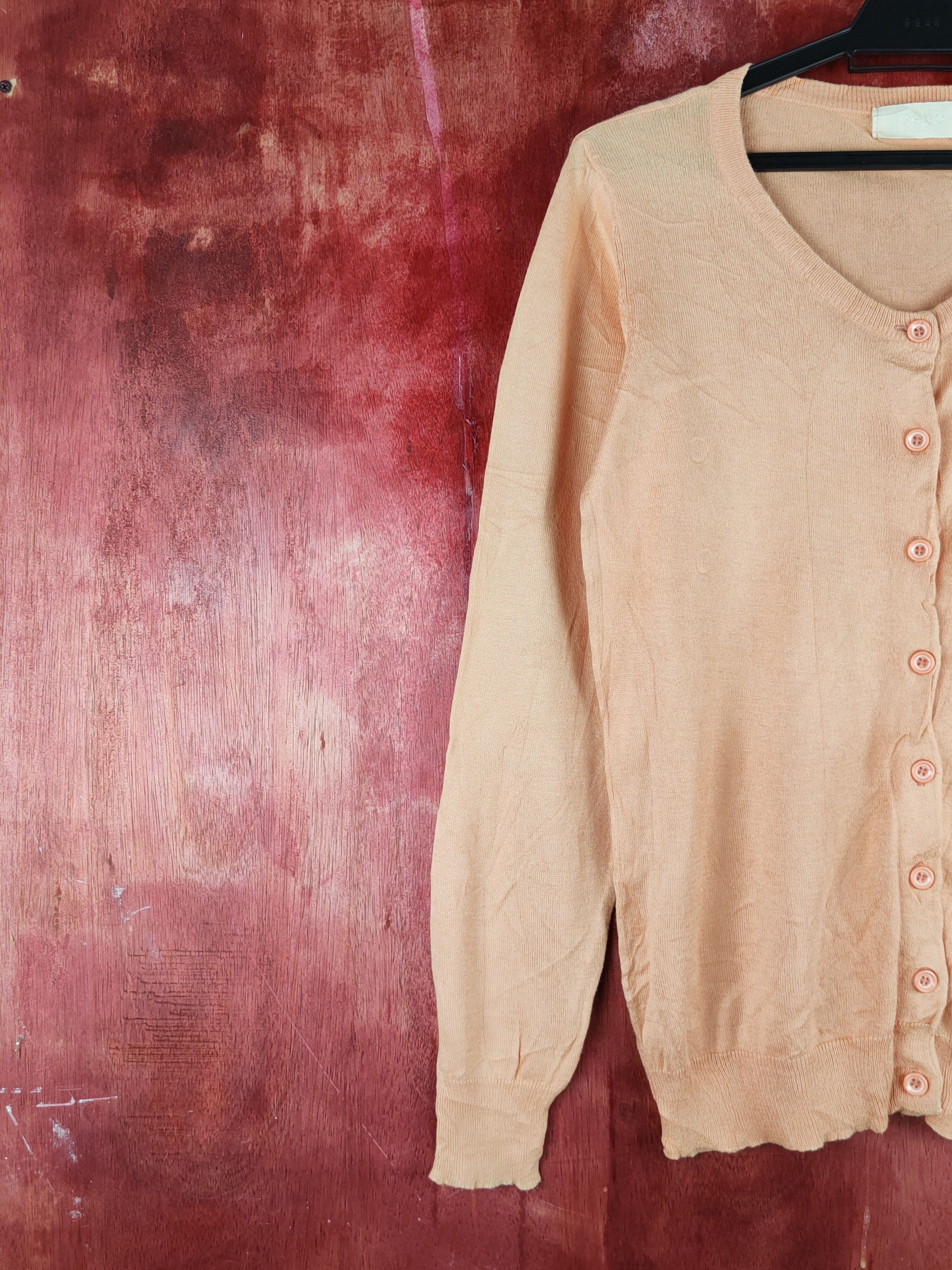 Homespun Knitwear × Japanese Brand Cepo Orange Knitwear Cardigan vintage japan #S1119 Size M / US 6-8 / IT 42-44 - 3 Thumbnail