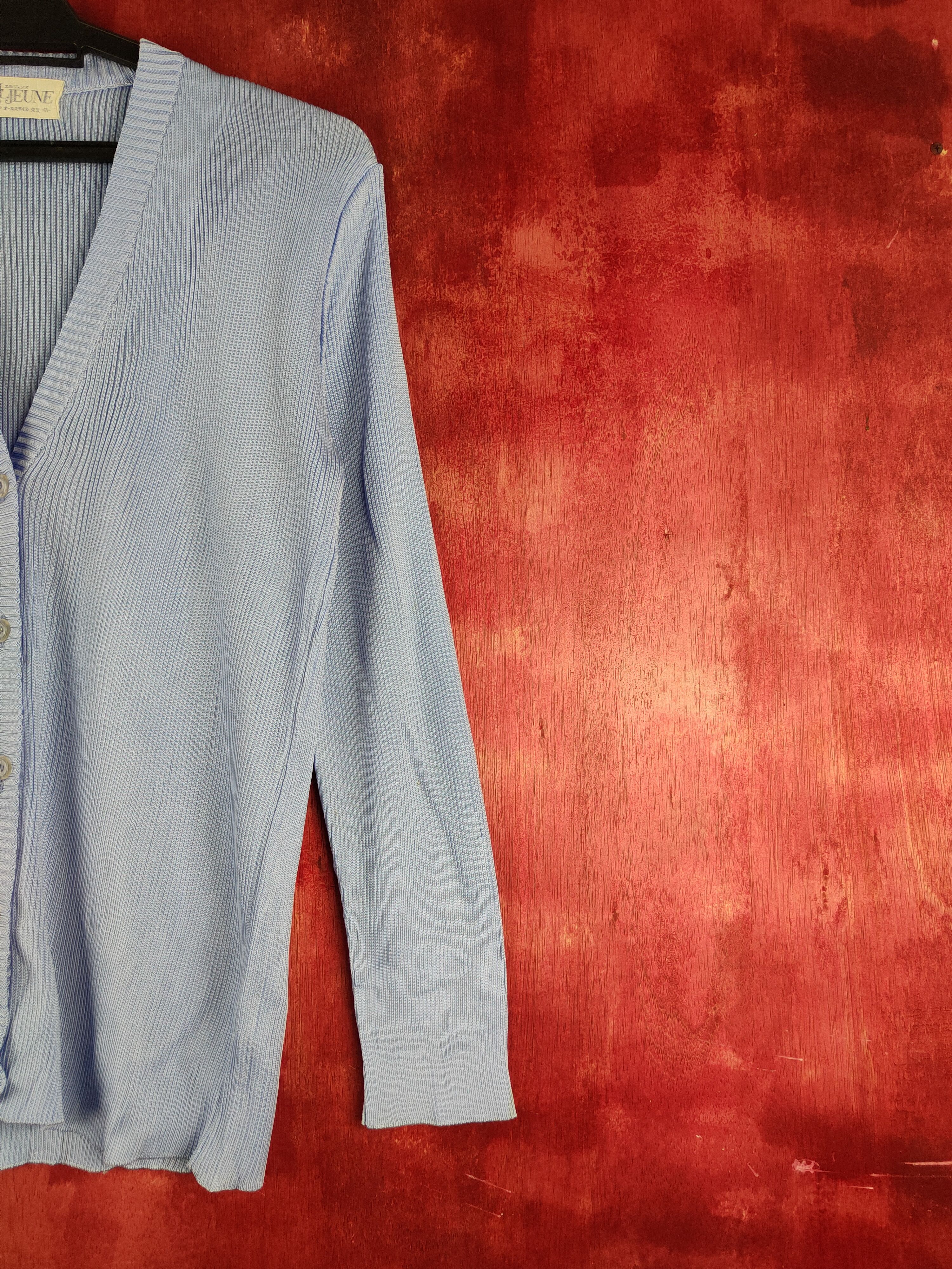 Japanese Brand × Vintage Eljeune Blue faded Knitwear Cardigan vintage japan #S1118 Size M / US 6-8 / IT 42-44 - 5 Thumbnail