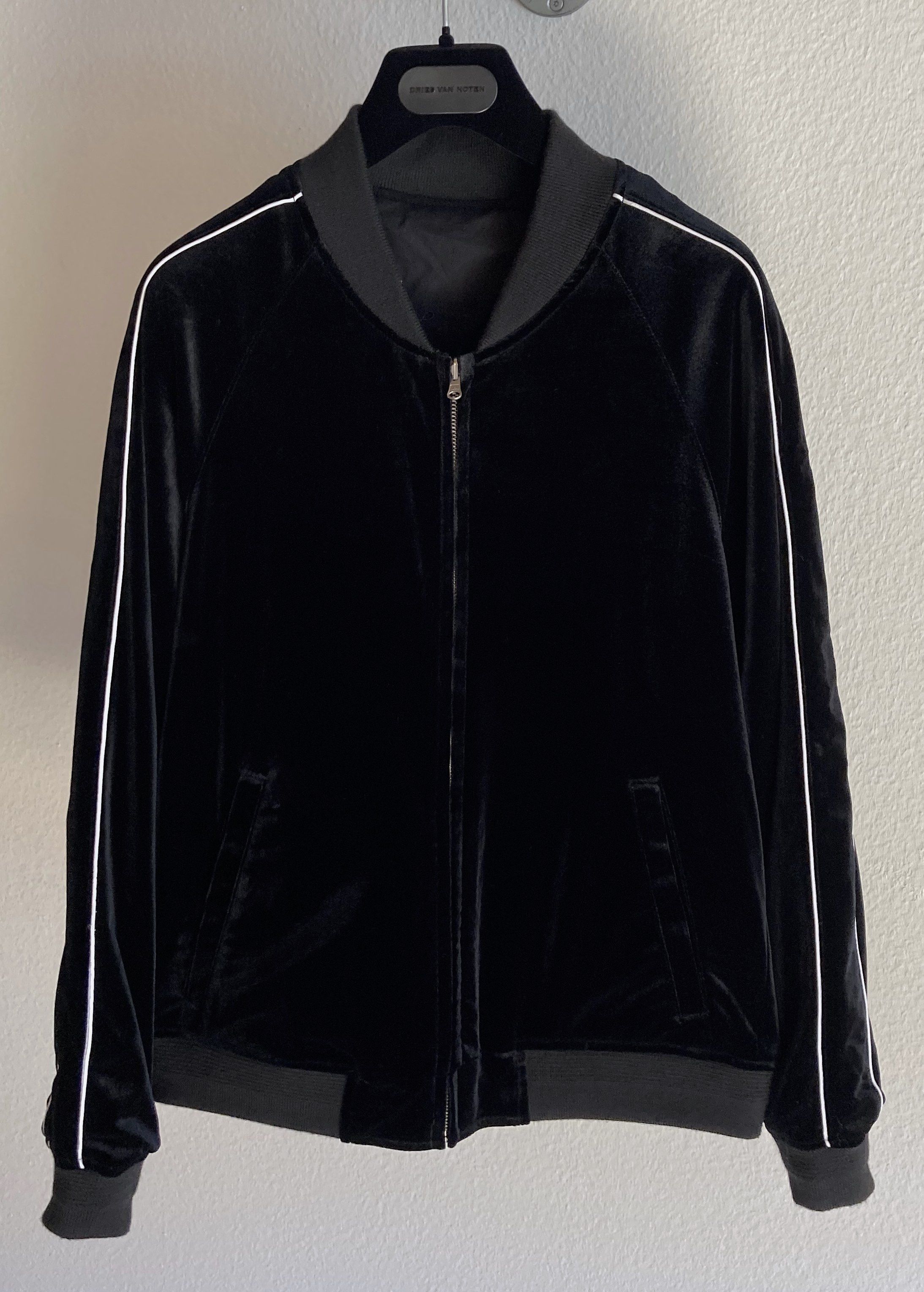 image of Nano Universe Black Velvet Bomber Reversible Teddy Celine Slimane, Men's (Size Small)