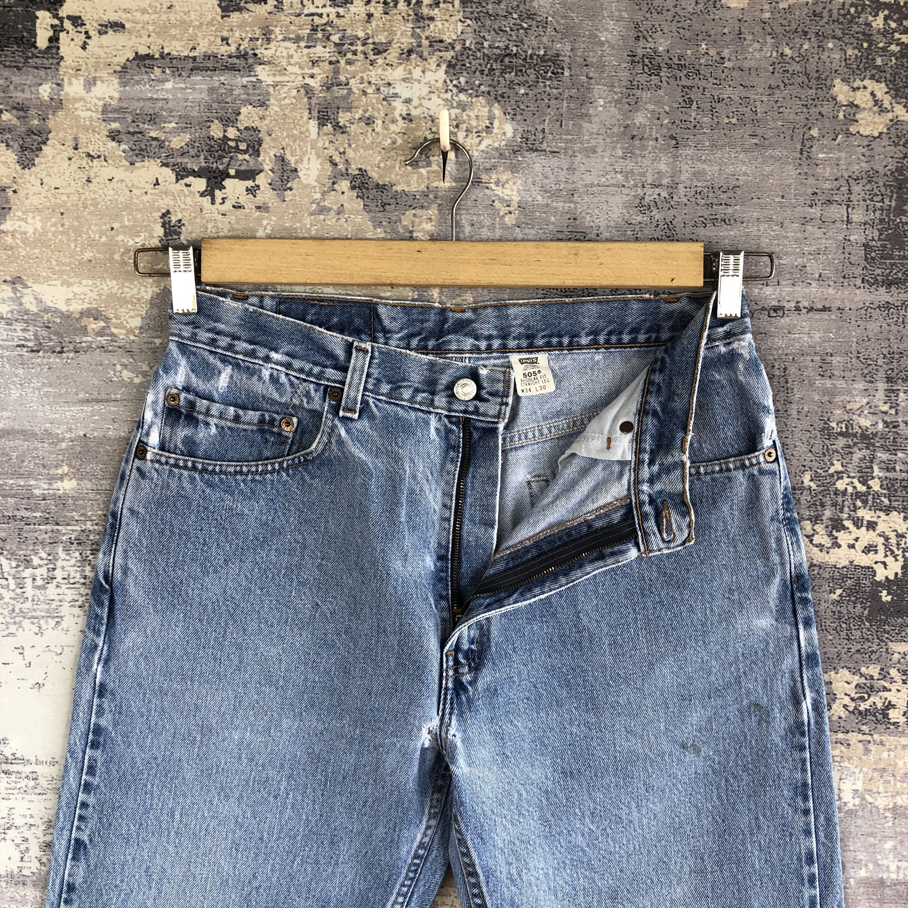 Levi's × Vintage Vintage Sun Faded Levi's Jeans Levis 505 Distressed Denim Size US 30 / EU 46 - 6 Thumbnail