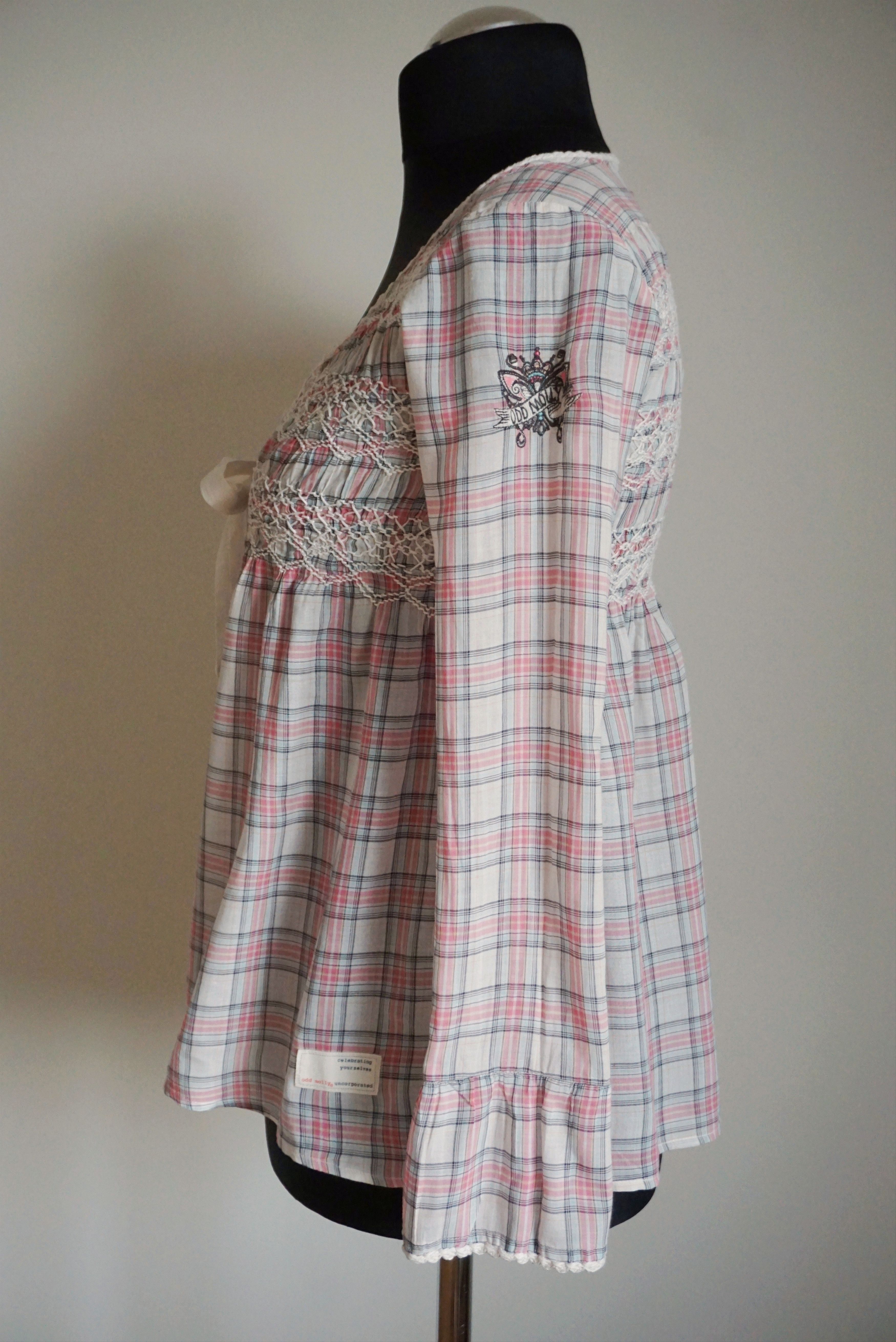 Odd Molly Womens Odd Molly 0 XS US 0/2 shirt blouse tunic checked lace Size XS / US 0-2 / IT 36-38 - 20 Thumbnail