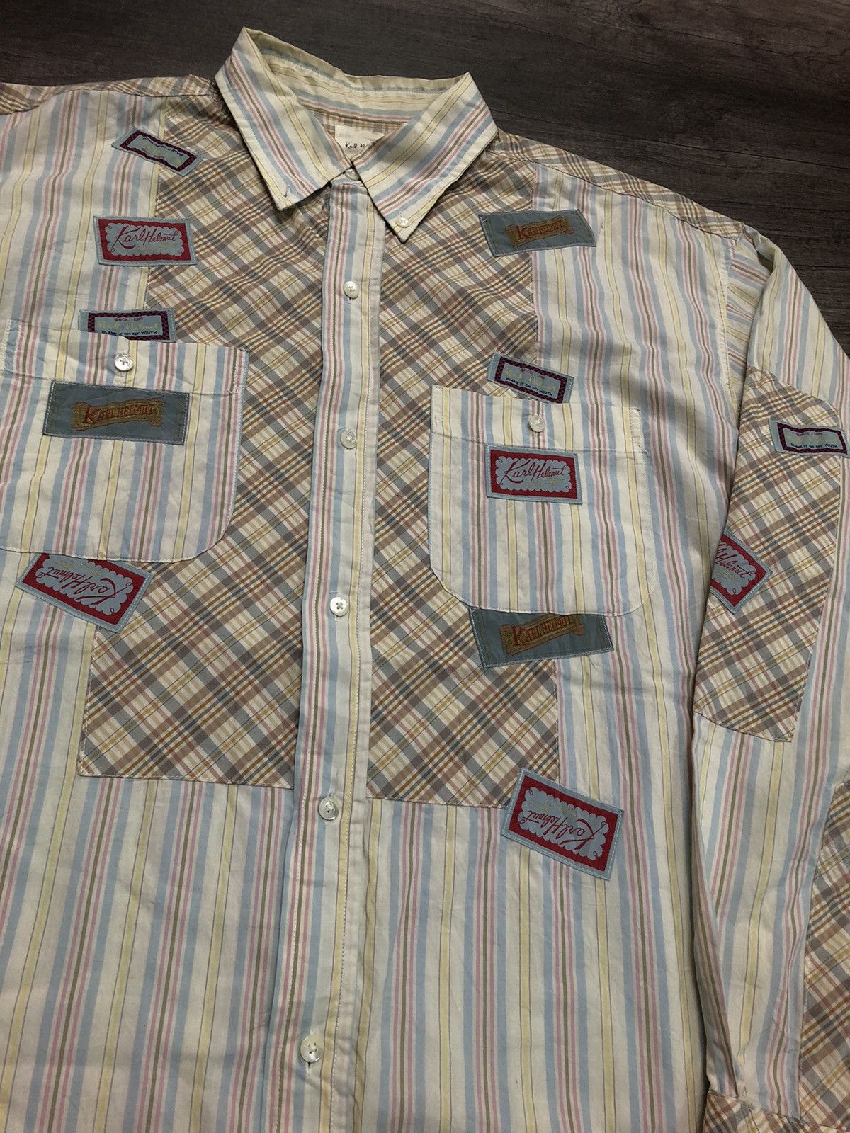 Karl Helmut × Vintage Vintage Karl Helmut Patches Long Sleeve Shirt Size XXL / US 16-18 / IT 52-54 - 12 Thumbnail