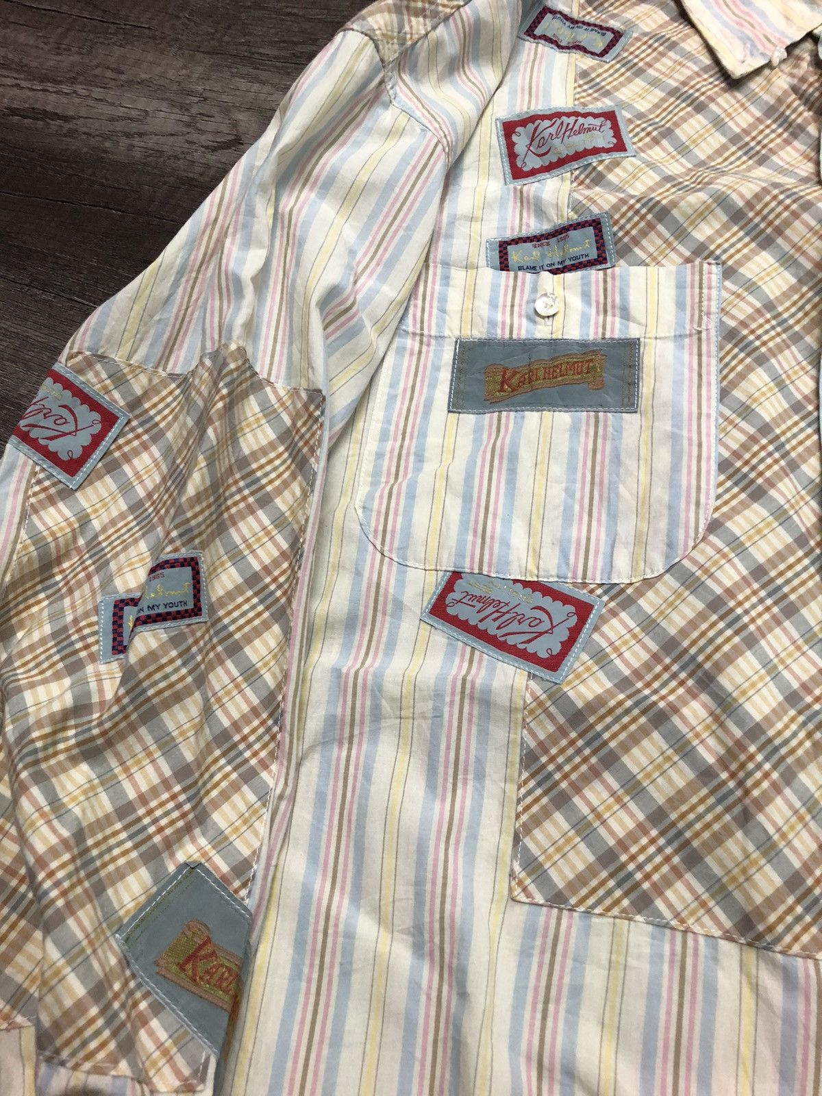 Karl Helmut × Vintage Vintage Karl Helmut Patches Long Sleeve Shirt Size XXL / US 16-18 / IT 52-54 - 17 Thumbnail