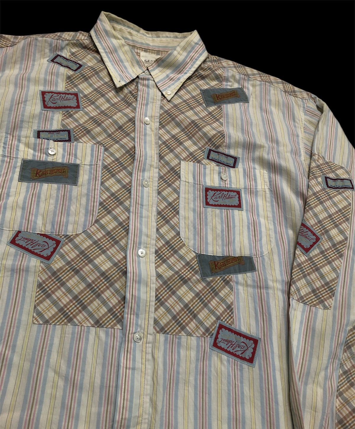 Karl Helmut × Vintage Vintage Karl Helmut Patches Long Sleeve Shirt Size XXL / US 16-18 / IT 52-54 - 7 Thumbnail