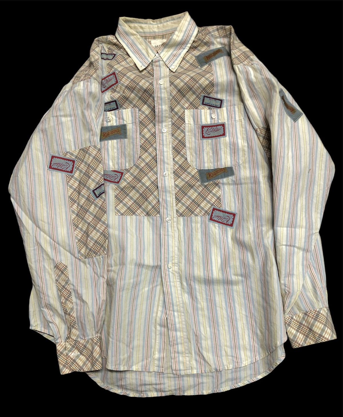 Karl Helmut × Vintage Vintage Karl Helmut Patches Long Sleeve Shirt Size XXL / US 16-18 / IT 52-54 - 1 Thumbnail