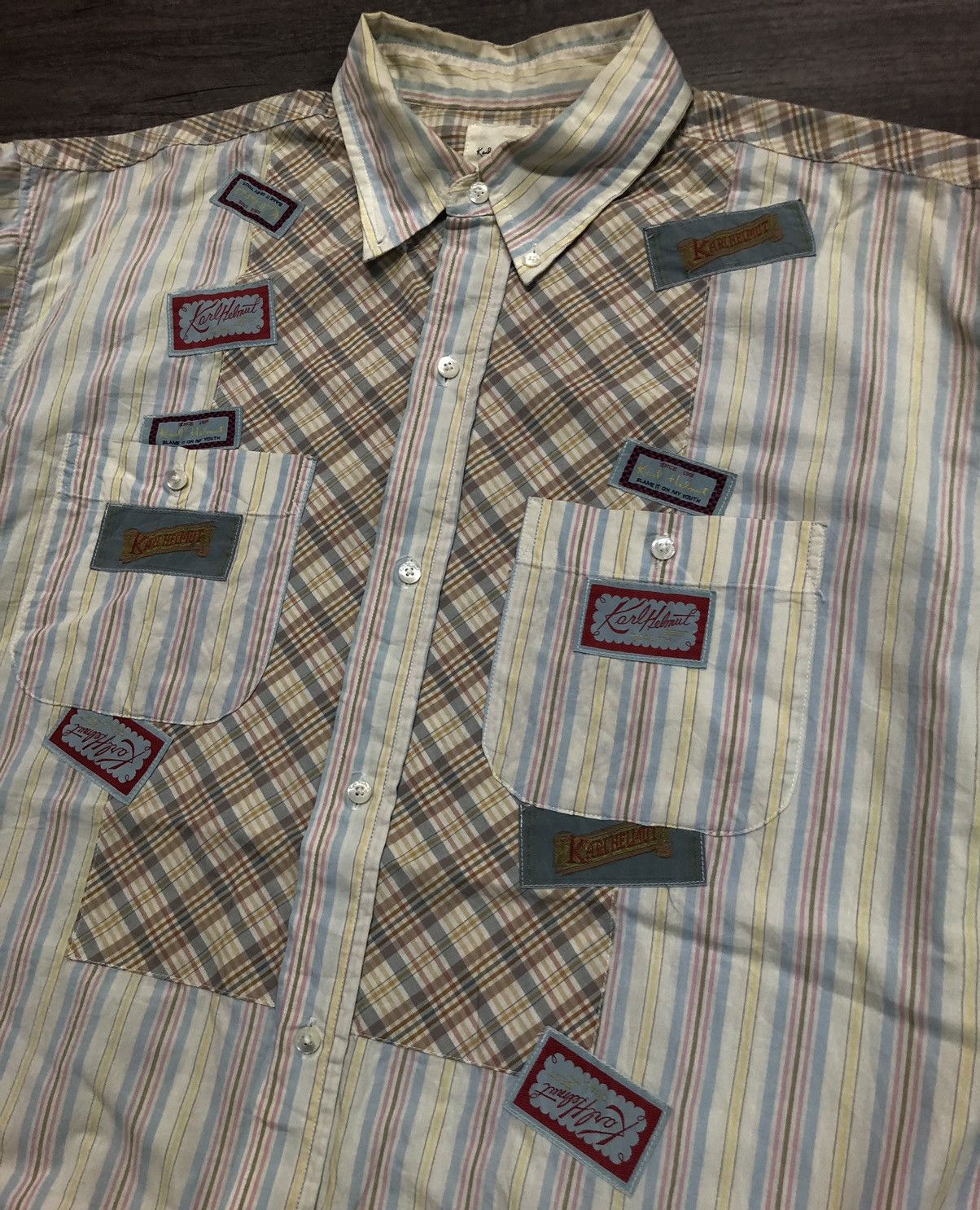 Karl Helmut × Vintage Vintage Karl Helmut Patches Long Sleeve Shirt Size XXL / US 16-18 / IT 52-54 - 10 Thumbnail